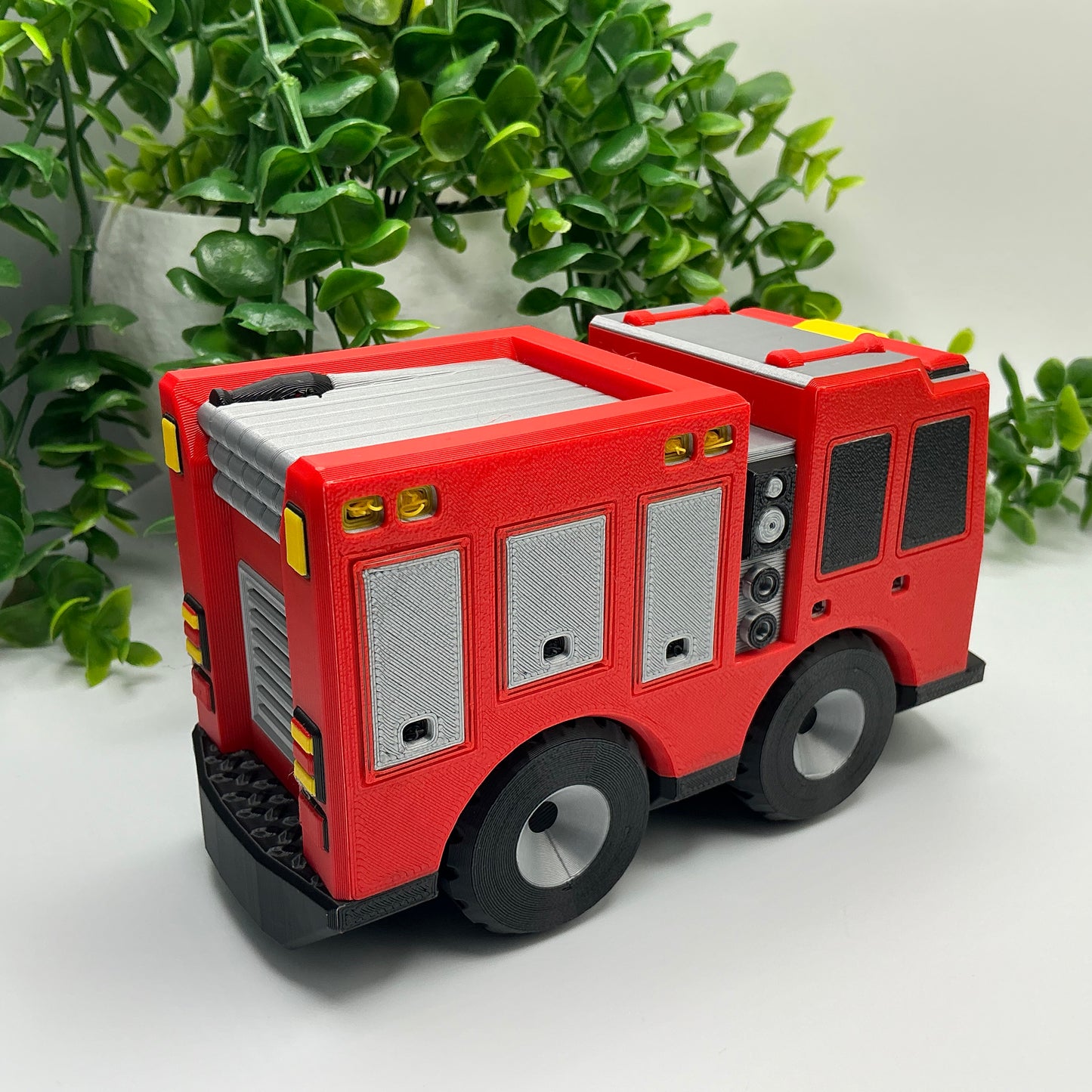 Large 3D Printed Fire Engine Truck Durable Indoor & Outdoor Push Along Big Kids  - Detail Shot