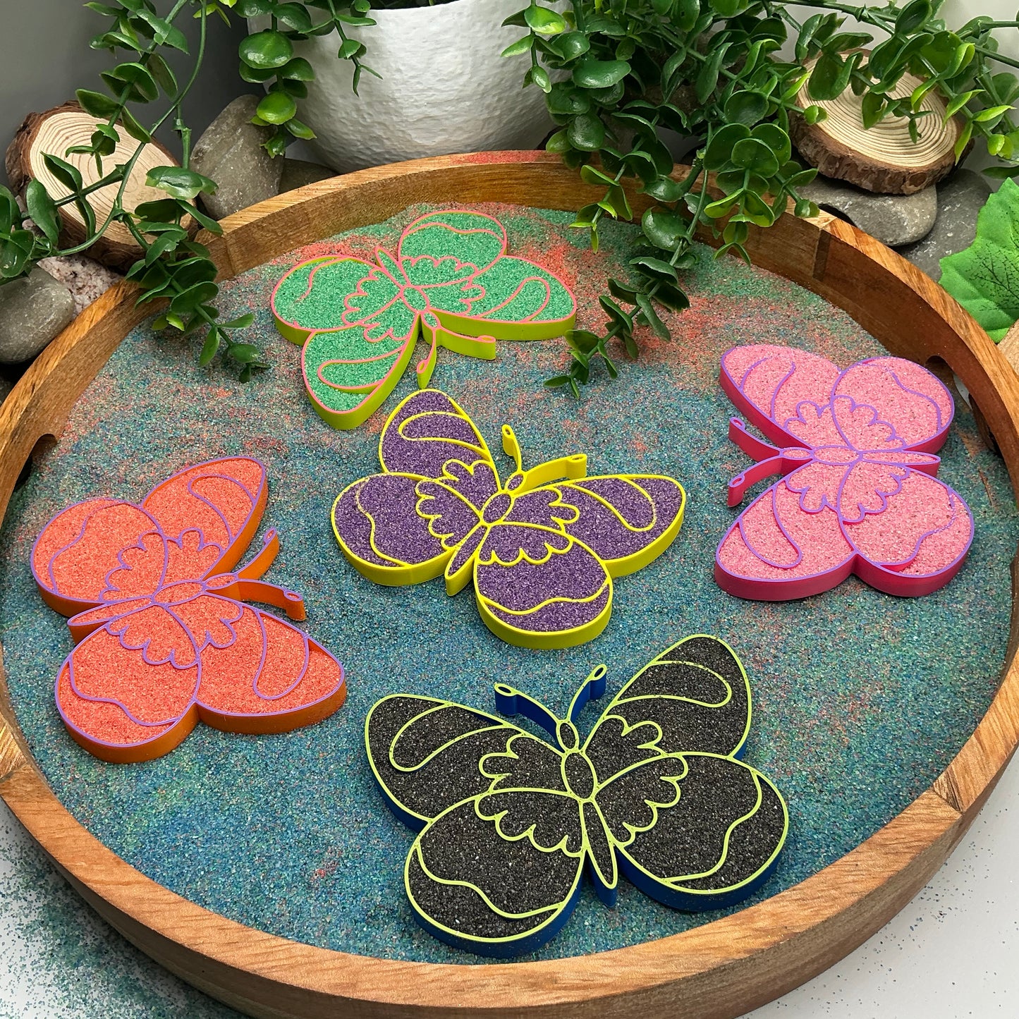 Butterfly fill shapes 5 piece set tuff tray sensory play