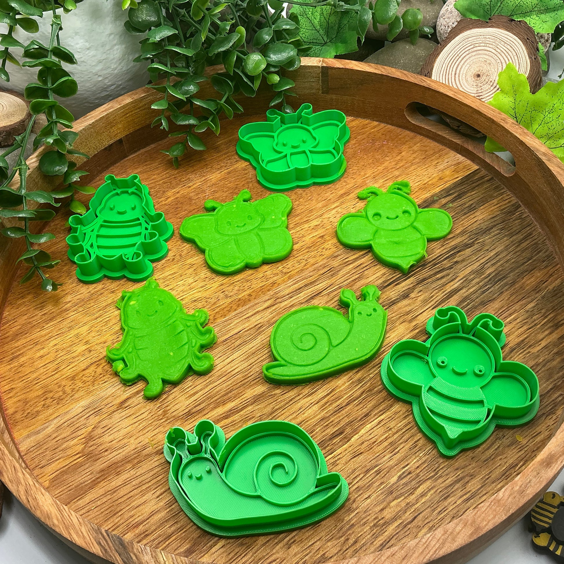3D-printed spring garden insects play dough cookie cutter set - 4 piece with bee, butterfly, snail and ladybug - view 8 of 13