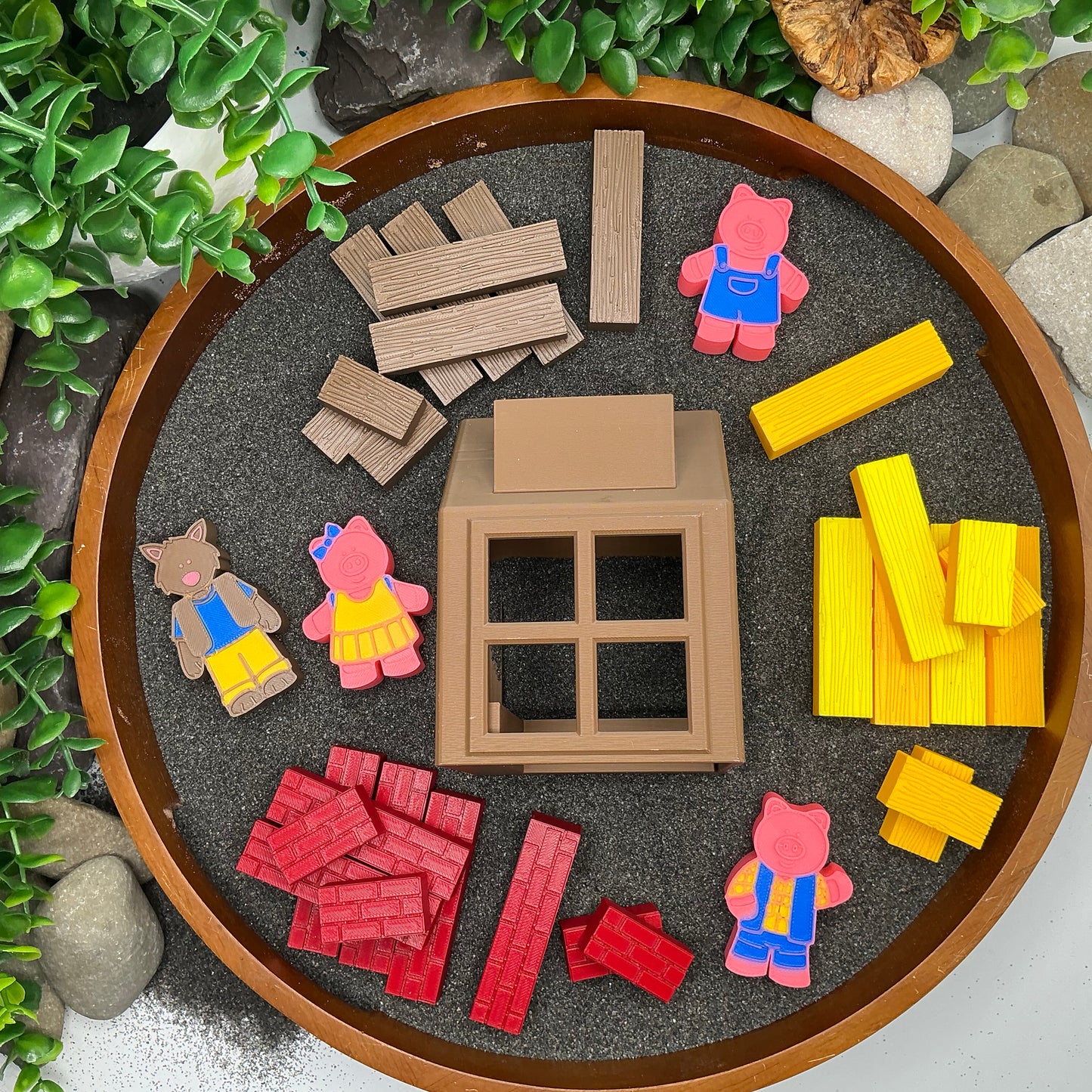 Three Little Pigs Story telling set 3D Printed Toys Eco - Friendly