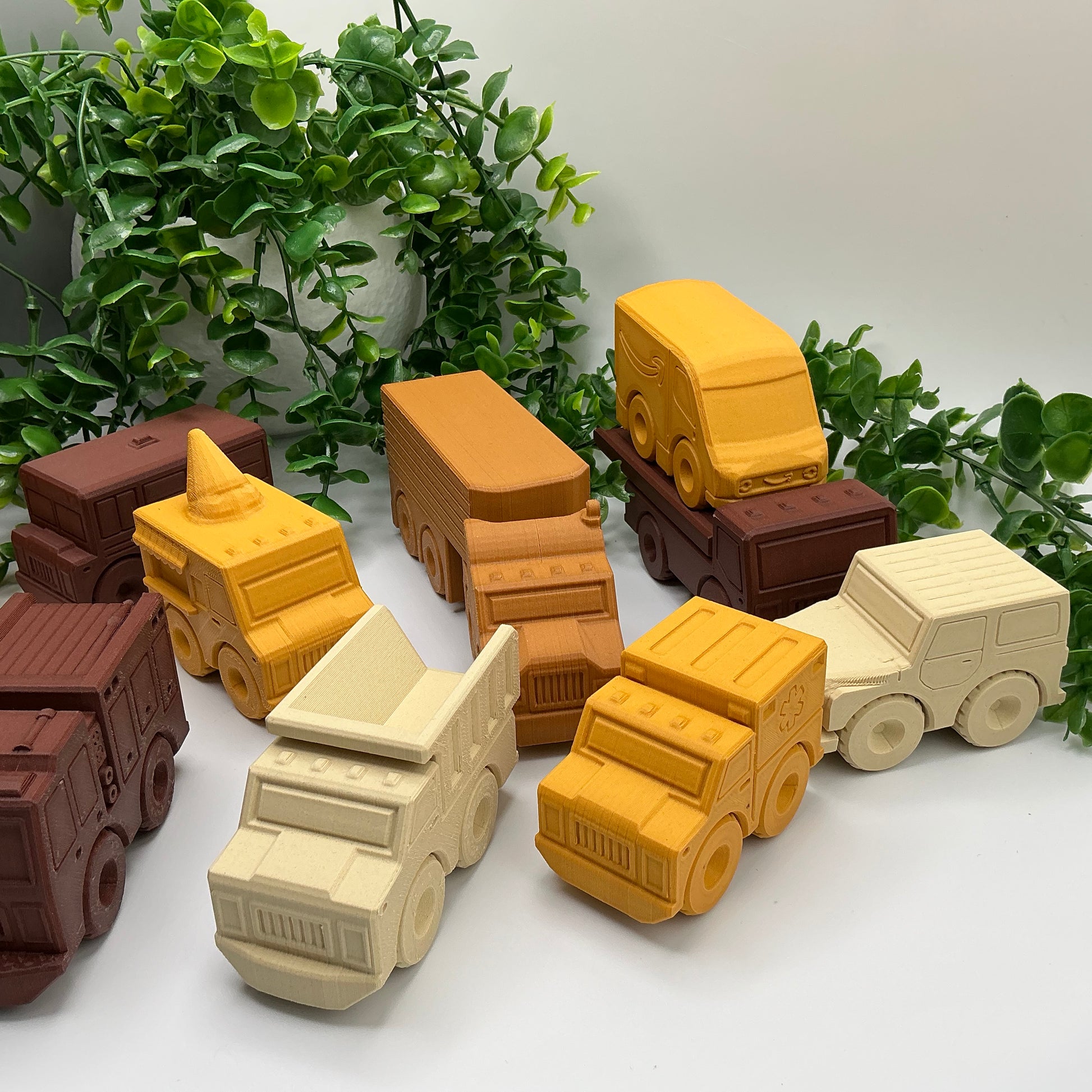 Wood Effect Transport Vehicles Cars & Trucks - showing texture