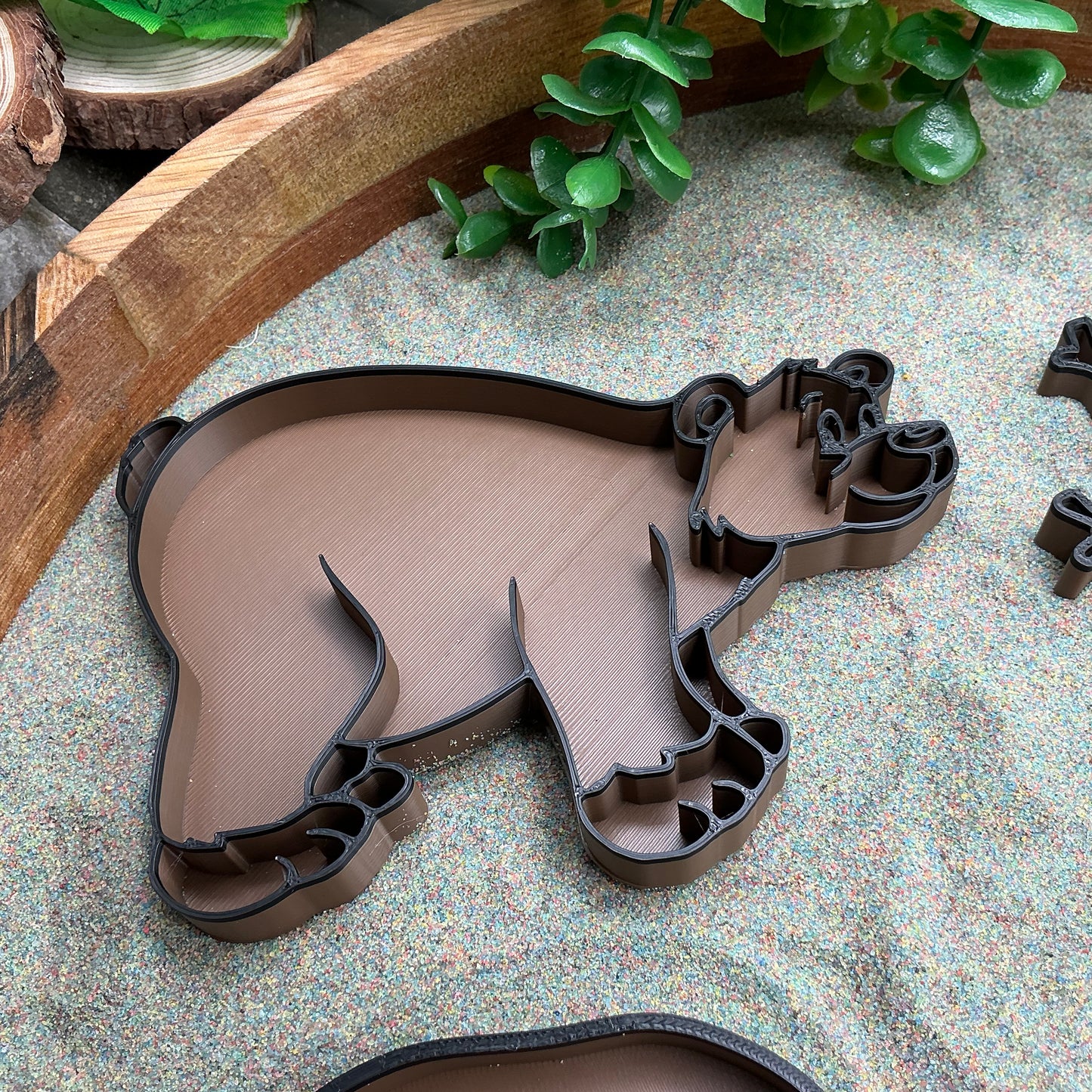 3D-printed bear theme sensory filling tray, 4-piece set for sand and rice tuff trays - perfect for bear hunt storytelling - view 3 of 13
