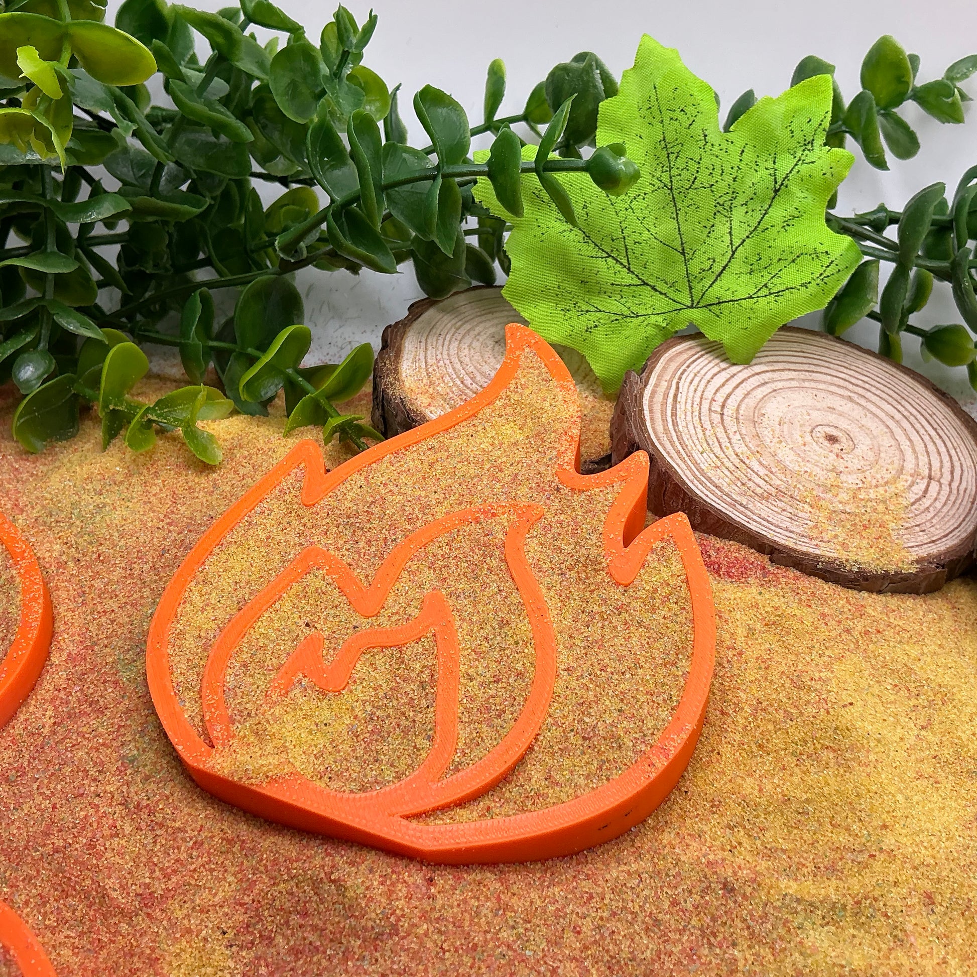 Flames Filling Tray's Montessori Sensory Bin Tools Eco-Friendly 3D Printed Fire  - View 5