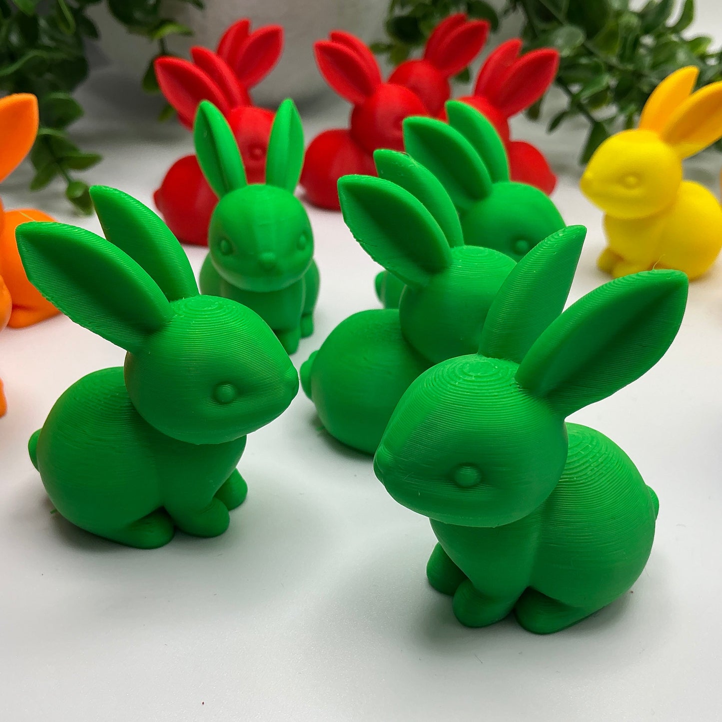 Colourful Bunny Math Counters - 5x Green Rabbit Set