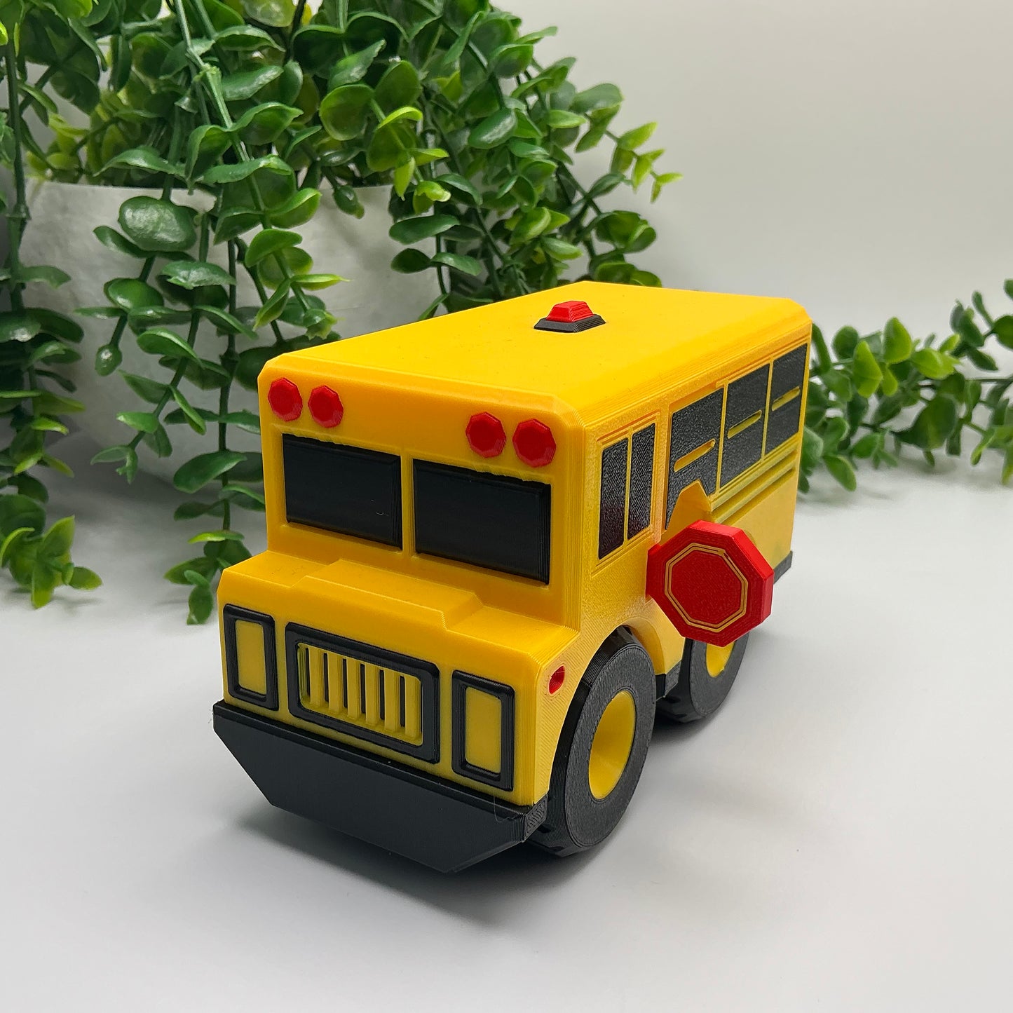 Large 3D Printed Yellow School Bus Durable Indoor & Outdoor Push Along Big Schoo - Main Product Image