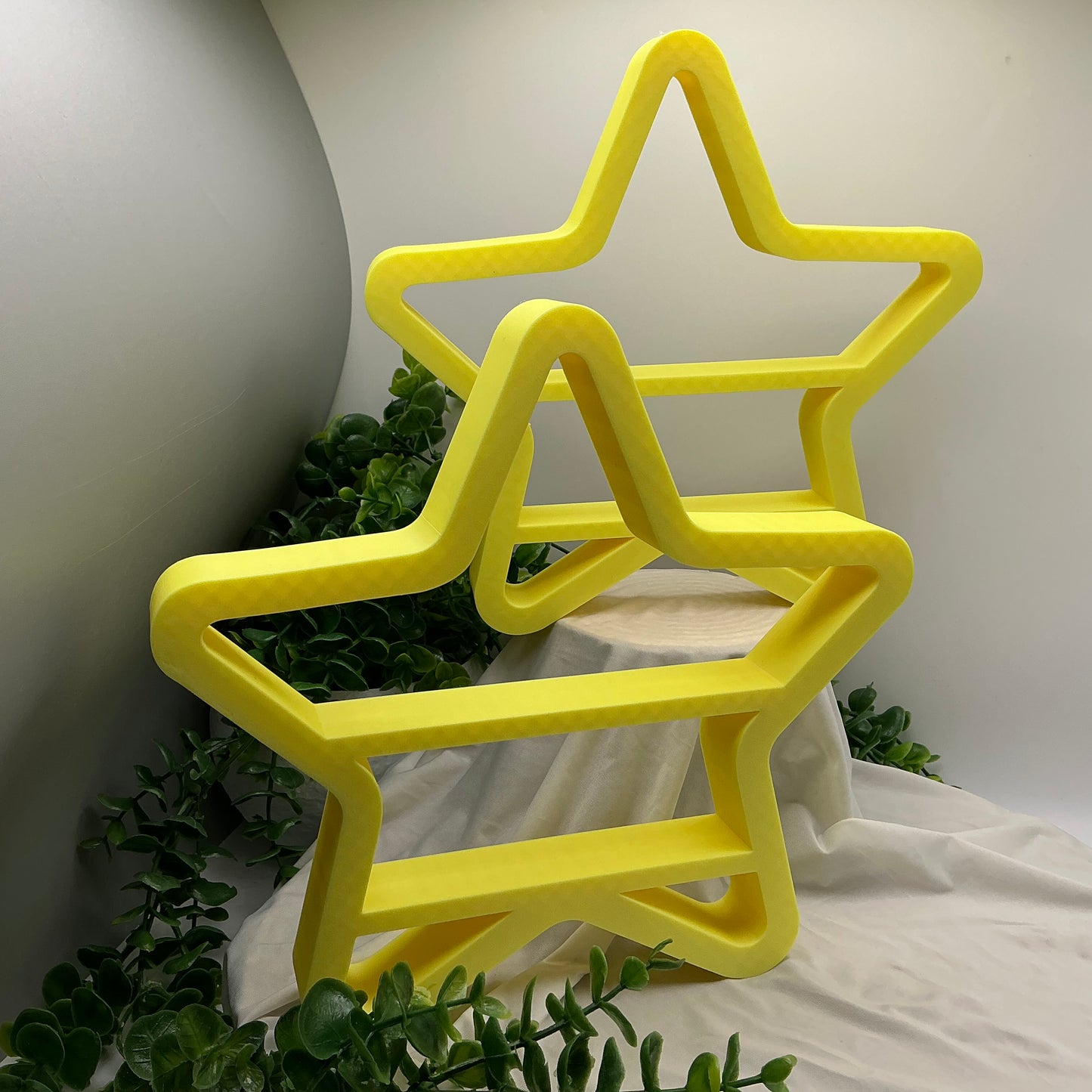 Set of two table top mini shelves Star Shape bedroom decor glow in the dark