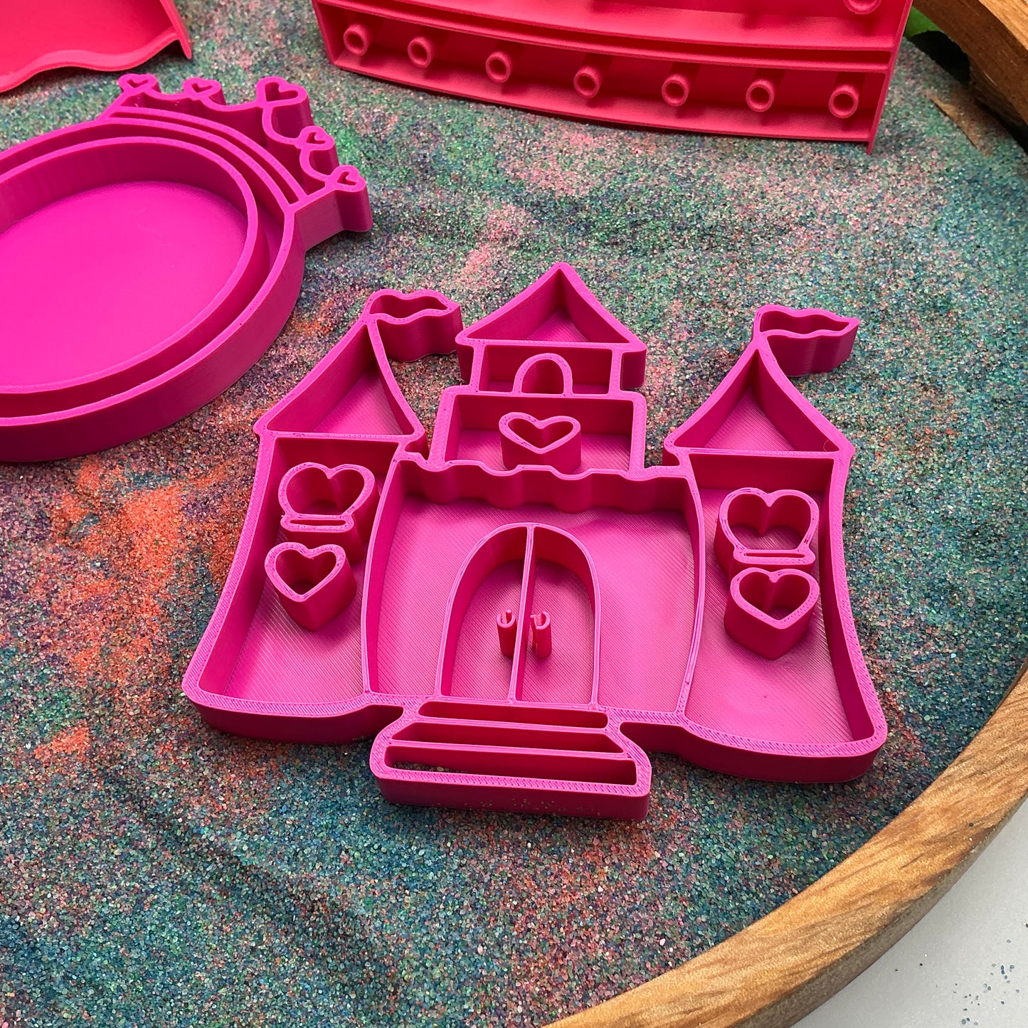 Princess theme fill shapes 4 piece set princess castle crown & mirror