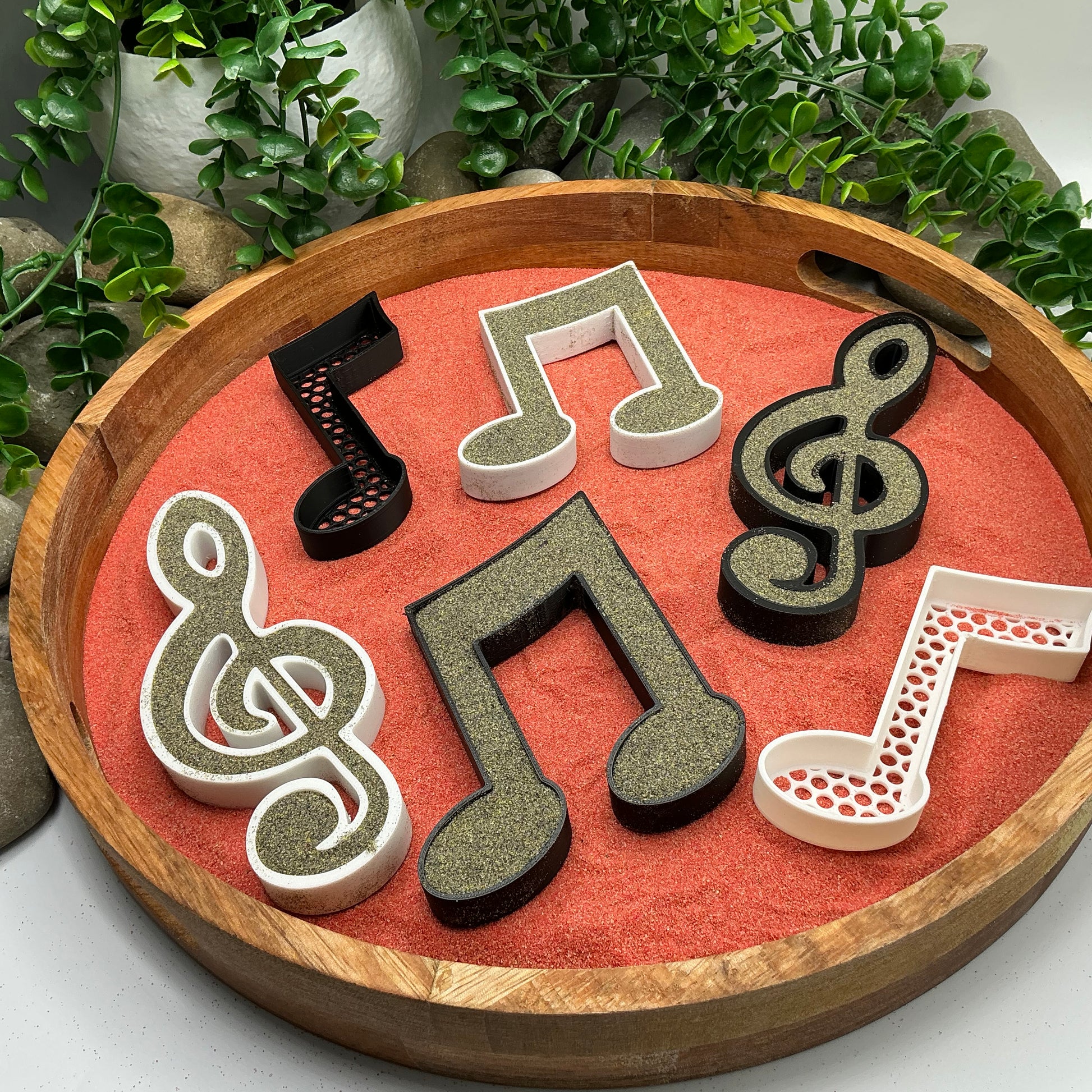 3D-printed musical notes sensory filling tray, 6-piece set for sand and rice tuff trays - view 6 of 10