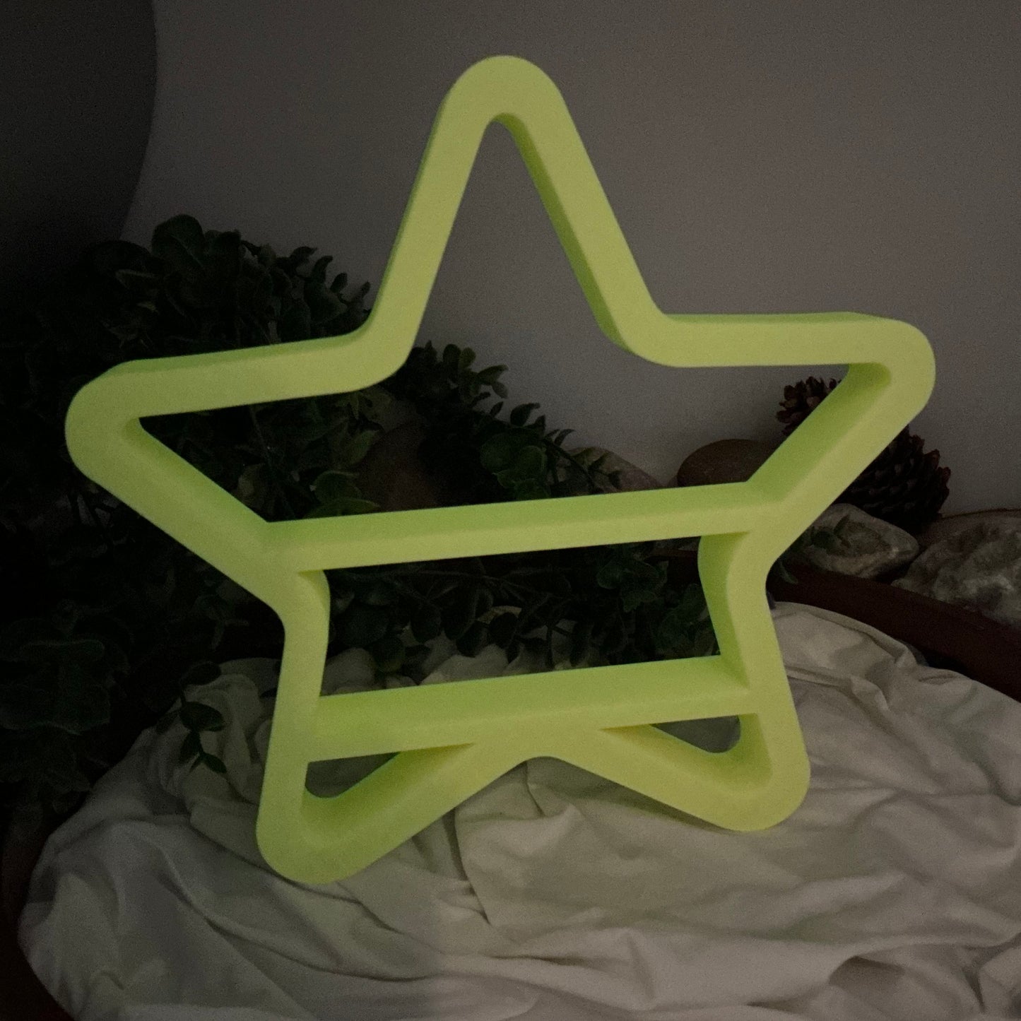 Set of two table top mini shelves star & cloud glow in the dark