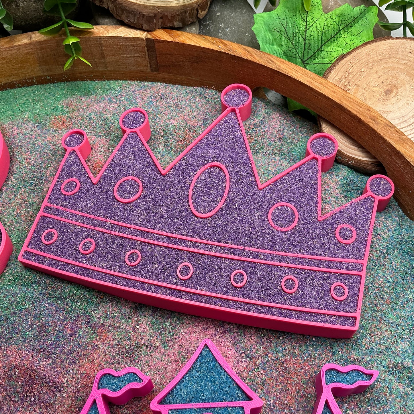 Princess theme fill shapes 4 piece set princess castle crown & mirror