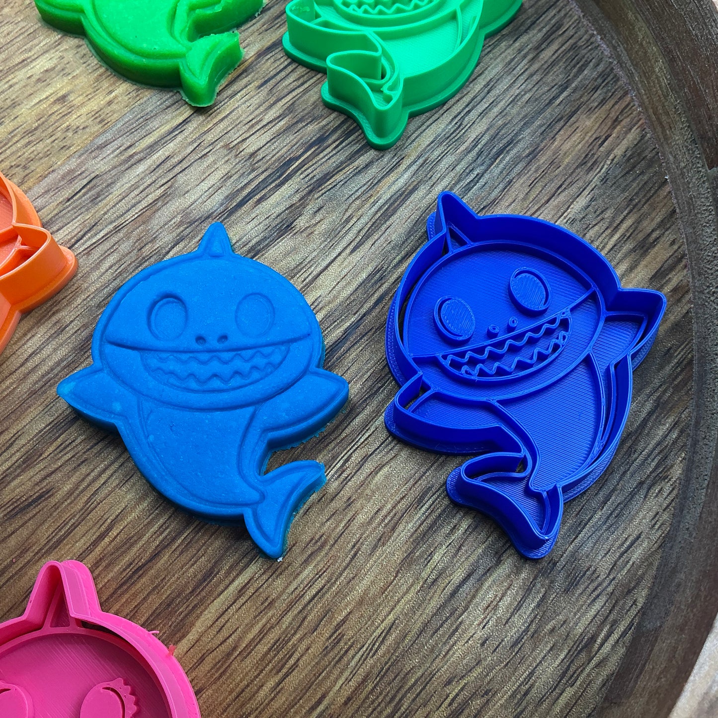 3D-printed shark family play dough cookie cutter set - 5 piece graduated size ocean theme - view 6 of 11