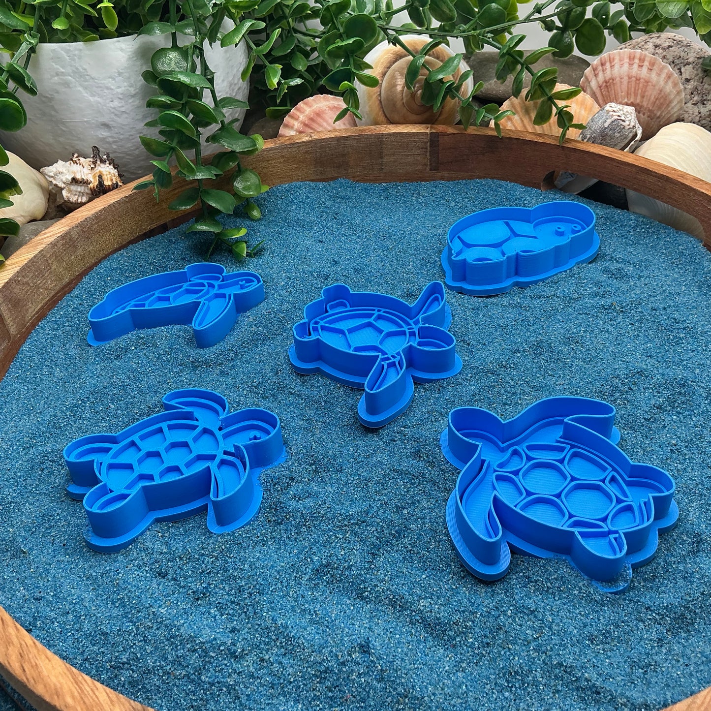 3D-printed sea turtle play dough cookie cutter set - 5 piece ocean theme - view 2 of 8