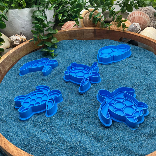 3D-printed sea turtle play dough cookie cutter set - 5 piece ocean theme - view 2 of 8
