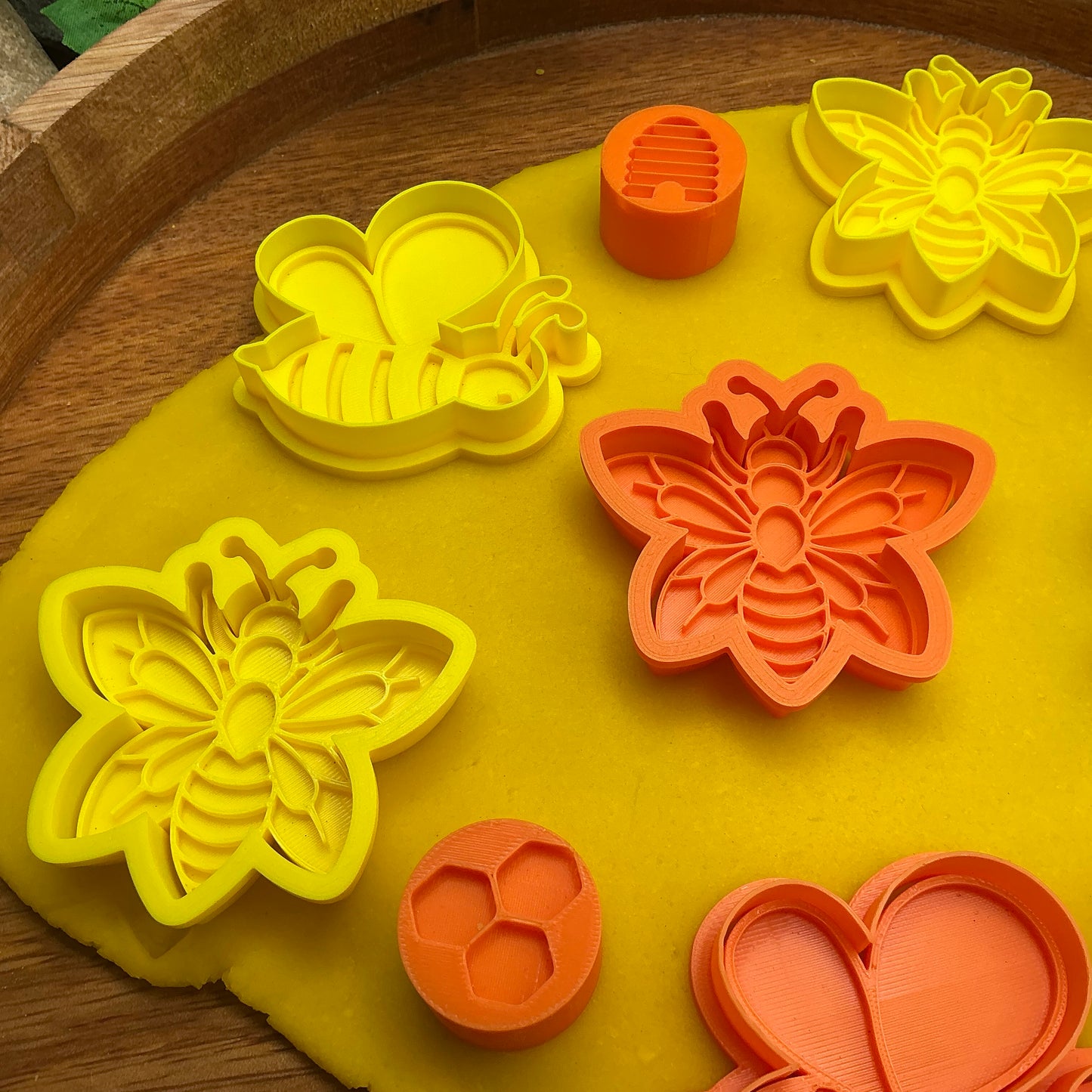 3D-printed bees and wasps play dough cookie cutter and stamp set - 10 piece minibeasts sensory set - view 3 of 12