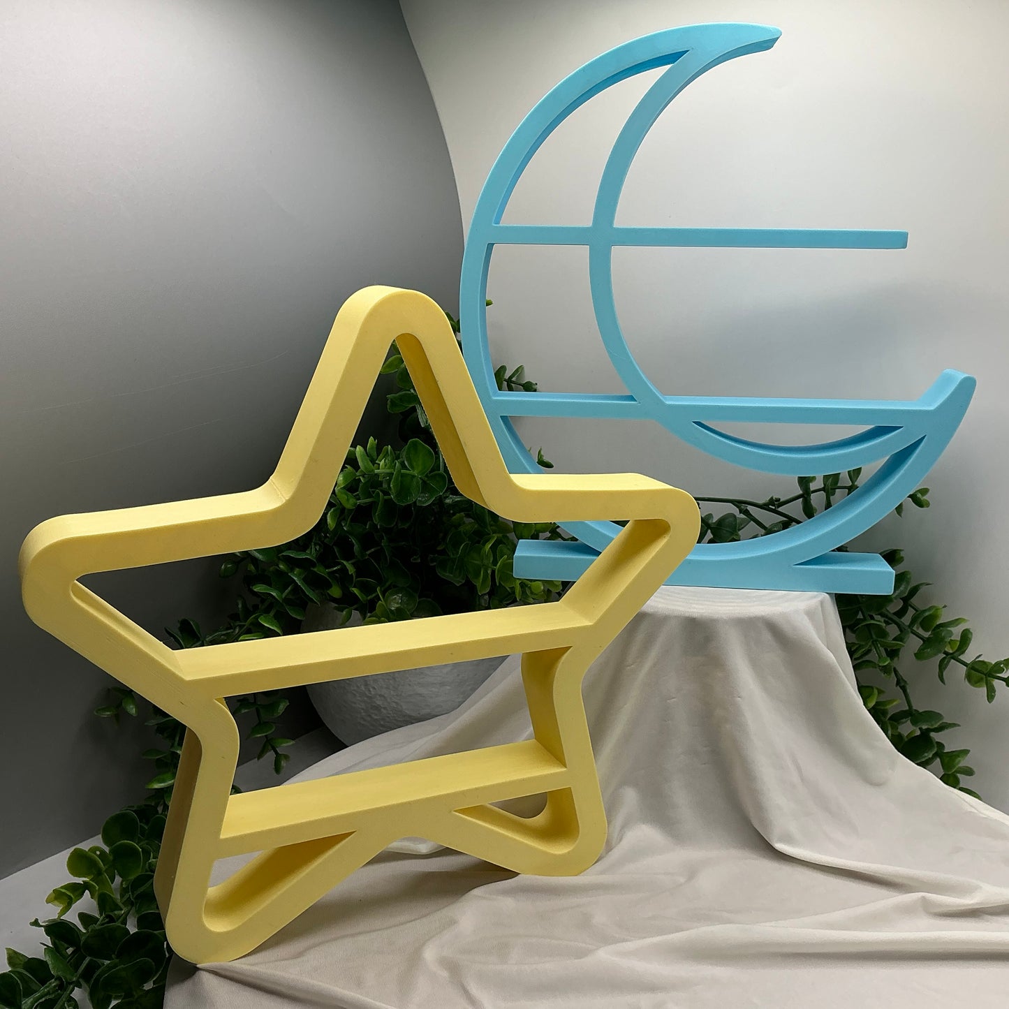 Set of two table top mini shelves Moon & Star bedroom decor