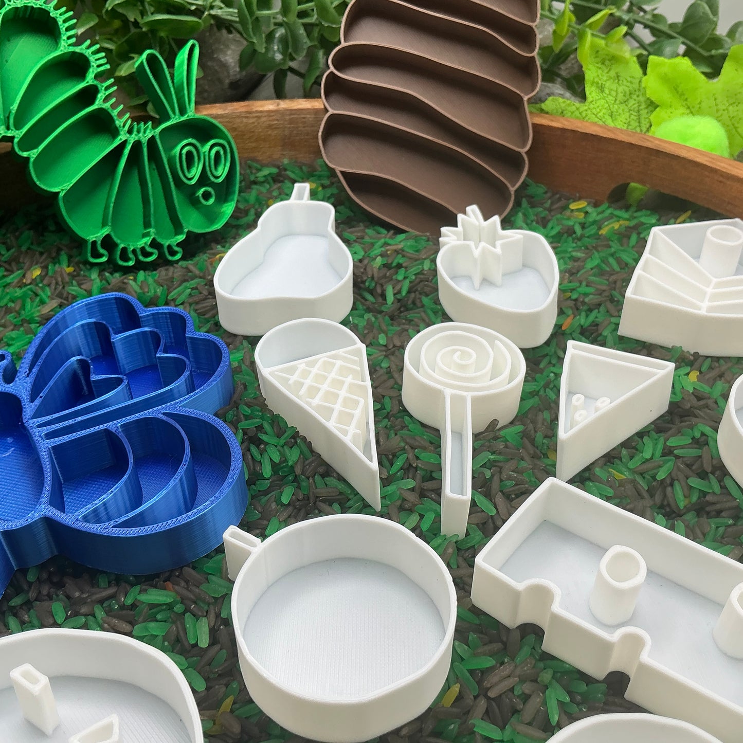 Caterpillar, Cocoon & Butterfly story book telling Sensory Filling Trays Set - Eco-Friendly 3D Printed 19 piece set