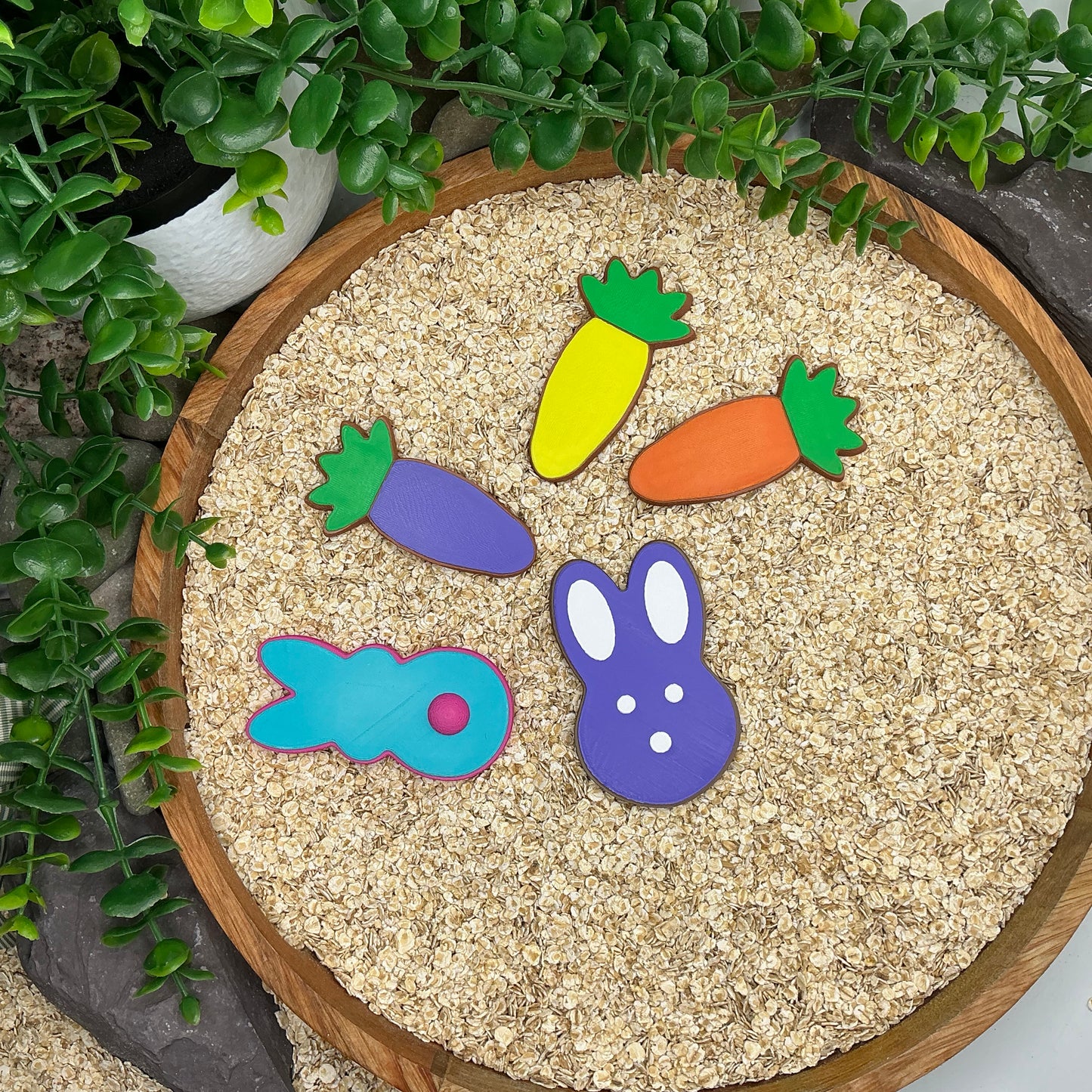 pretend food play kitchen role  play 5 piece set rabbit & carrots cookies