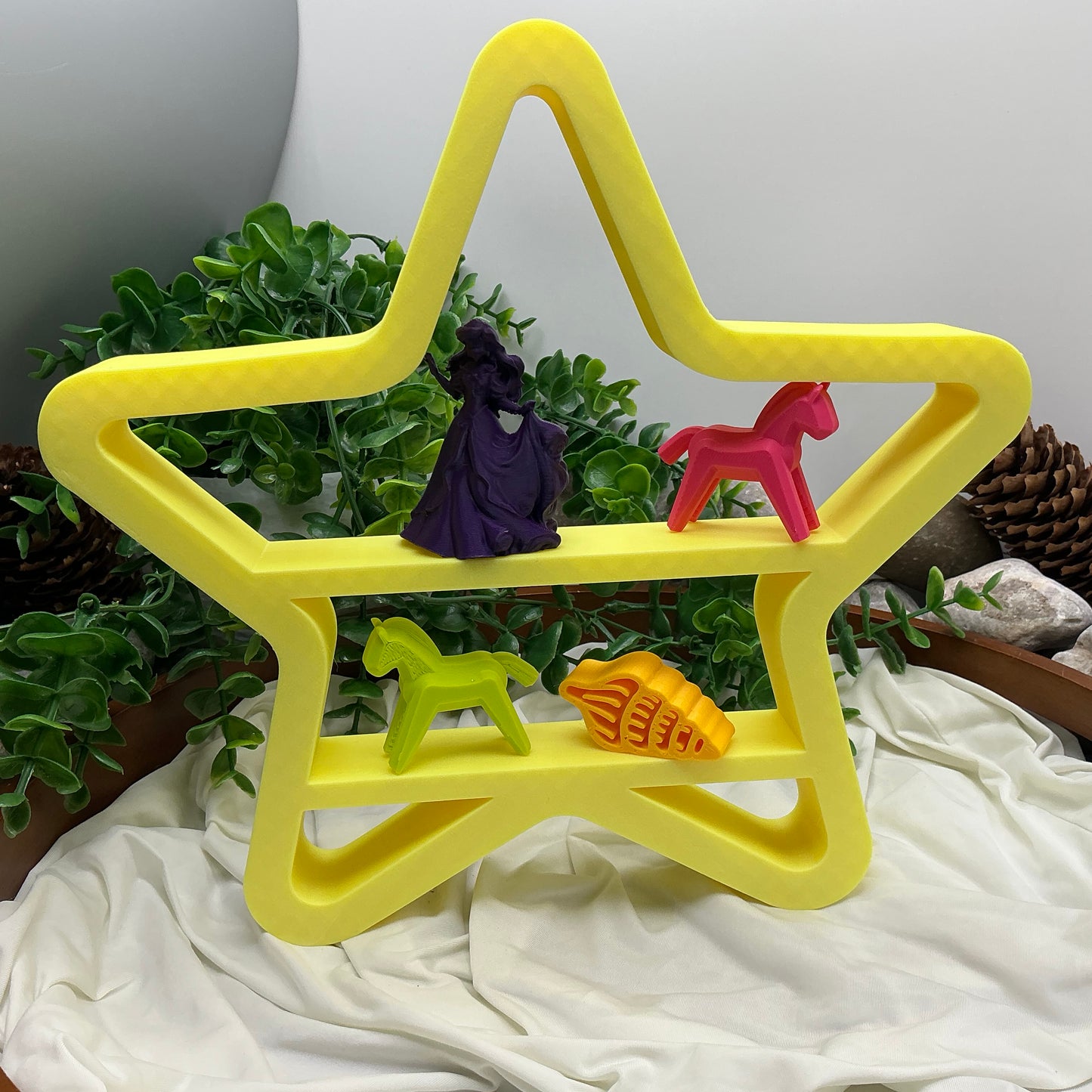 Set of two table top mini shelves Moon & Star glow in the dark