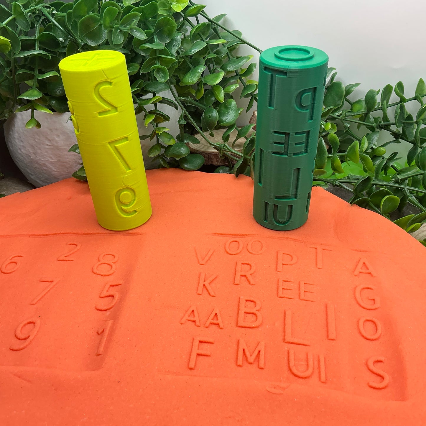 Letter & Numbers Rolling Pin for play dough