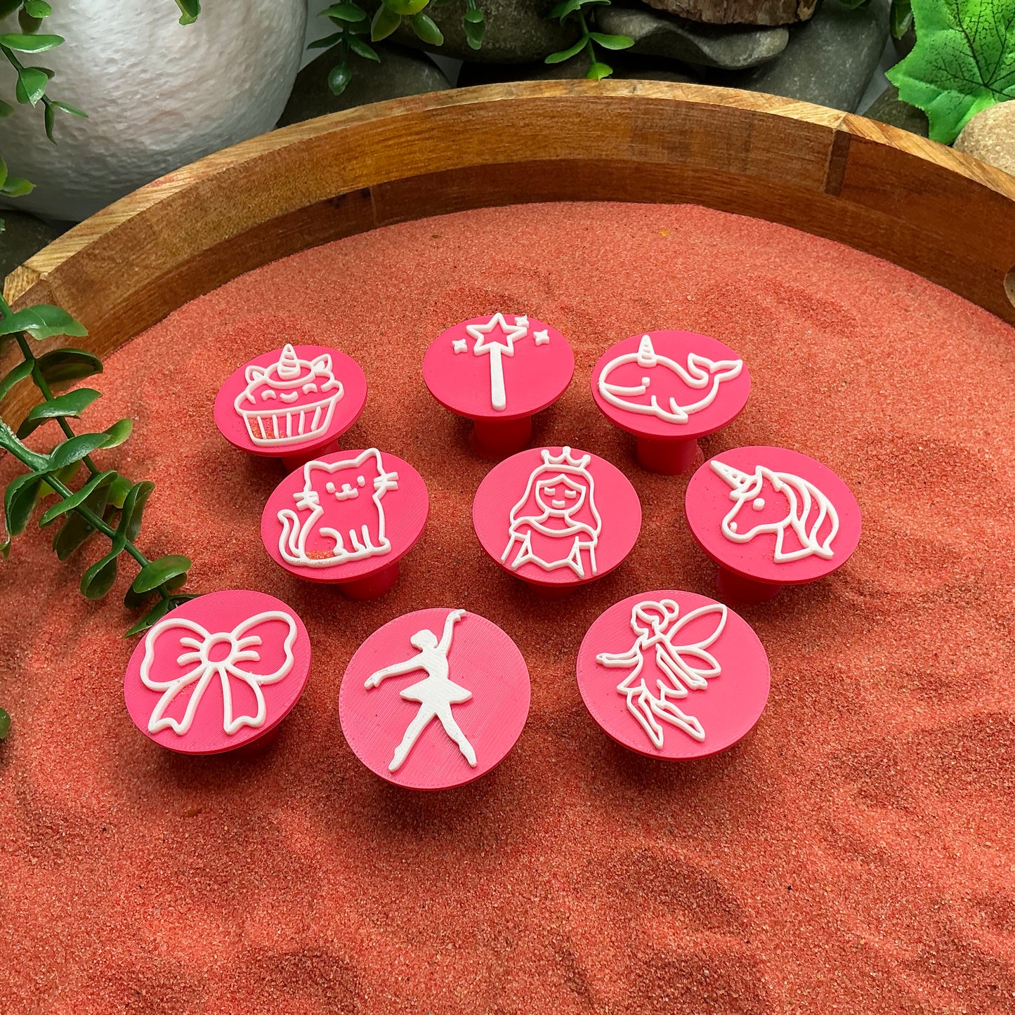 Play dough stamps 9 piece set Fairy Cat Ballerina princess theme stamps