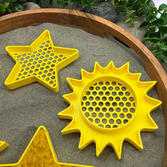 Sun, Moon & Stars Sensory Filling Tray & Sieve - 4 Piece Set