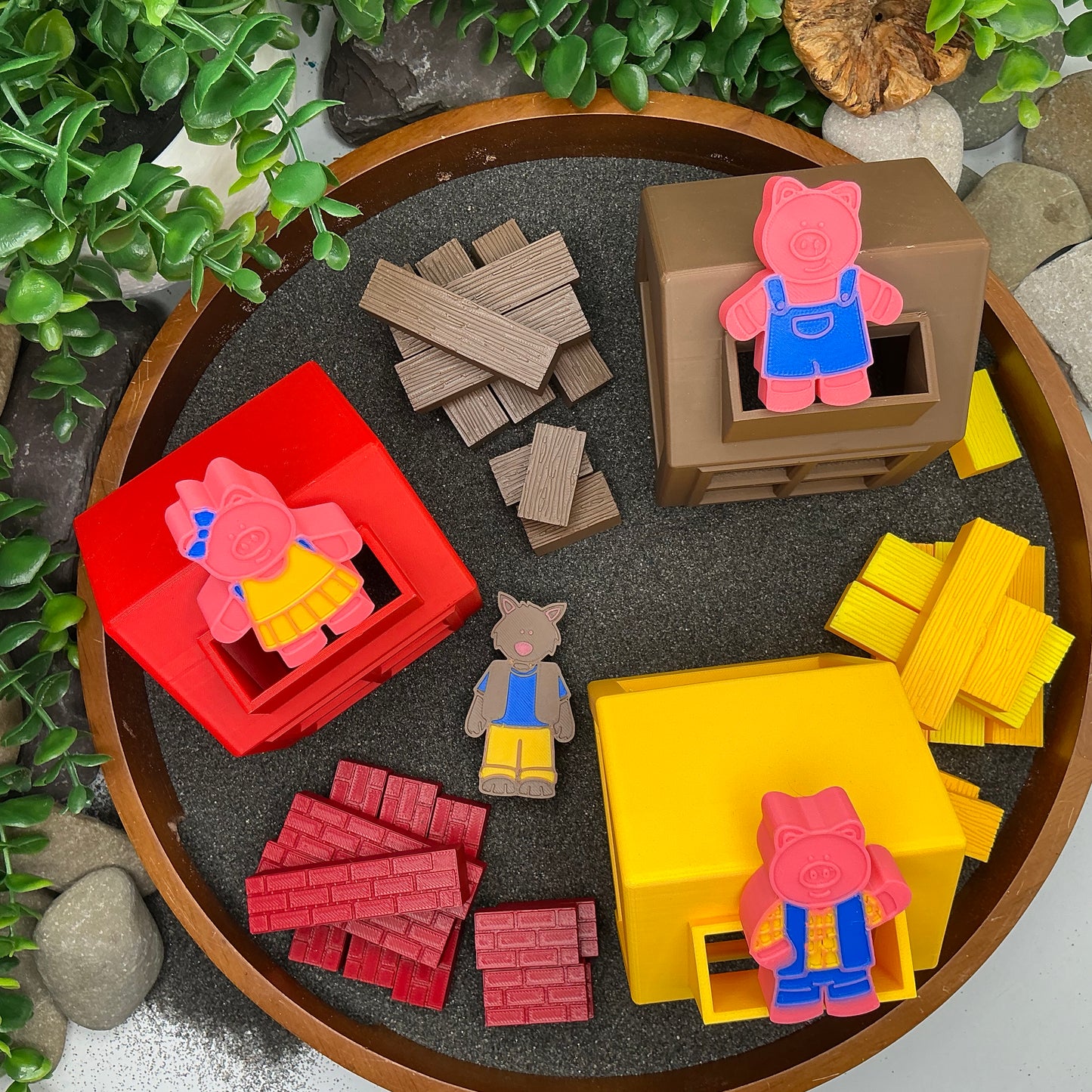Three Little Pigs Story telling set 3D Printed Toys Eco - Friendly
