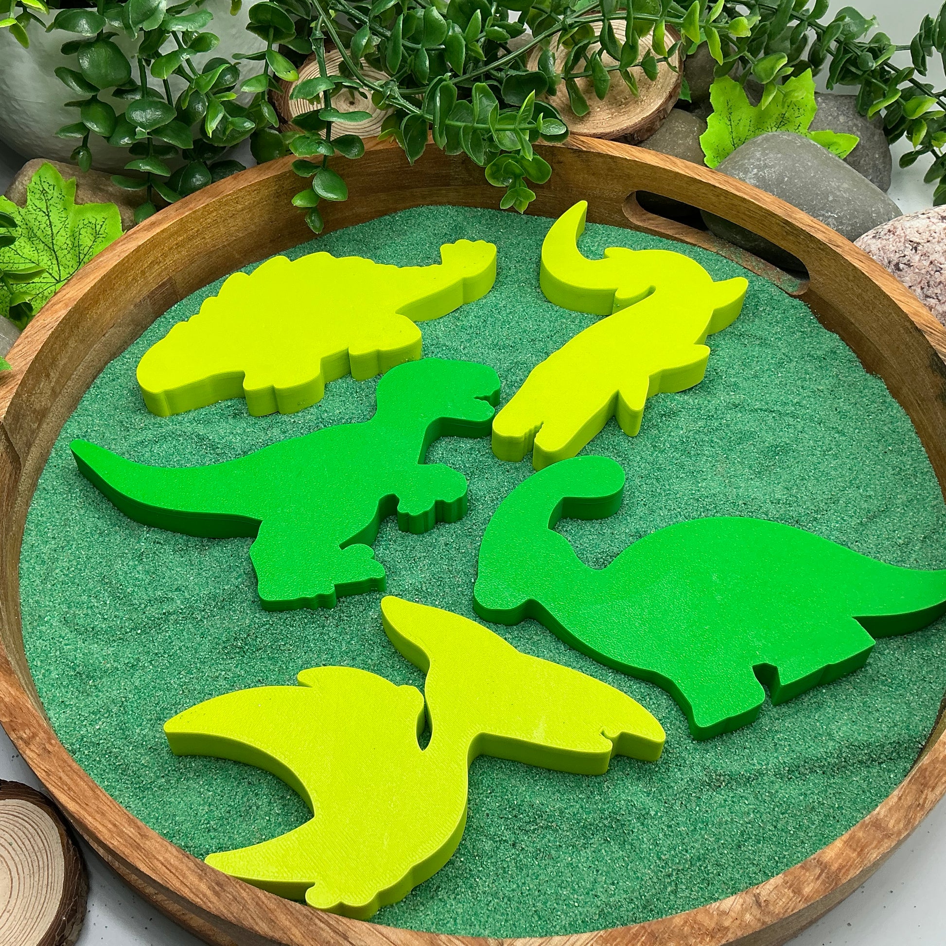 3D-printed dinosaur sensory fill shape set - 5 piece with Ankylosaurus, Mosasaurus, Pterodactyl, Velociraptor and Parasaurolophus - view 12 of 15