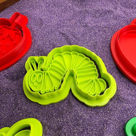 3D-printed caterpillar and fruit cookie cutter set - 5 piece for Very Hungry Caterpillar play dough storytime - view 2 of 12