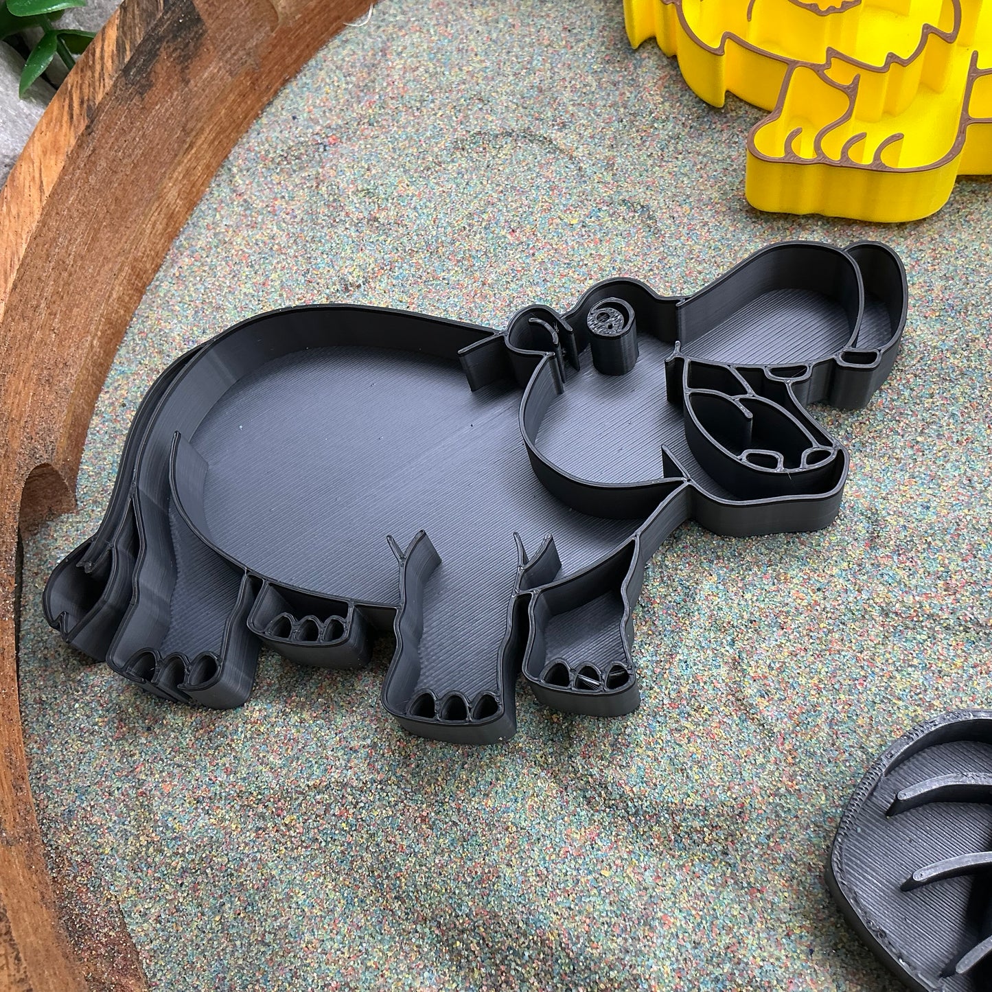 Safari animals Fill Shapes Sensory Filling Trays 5 piece set elephant hippo lion monkey and giraffe