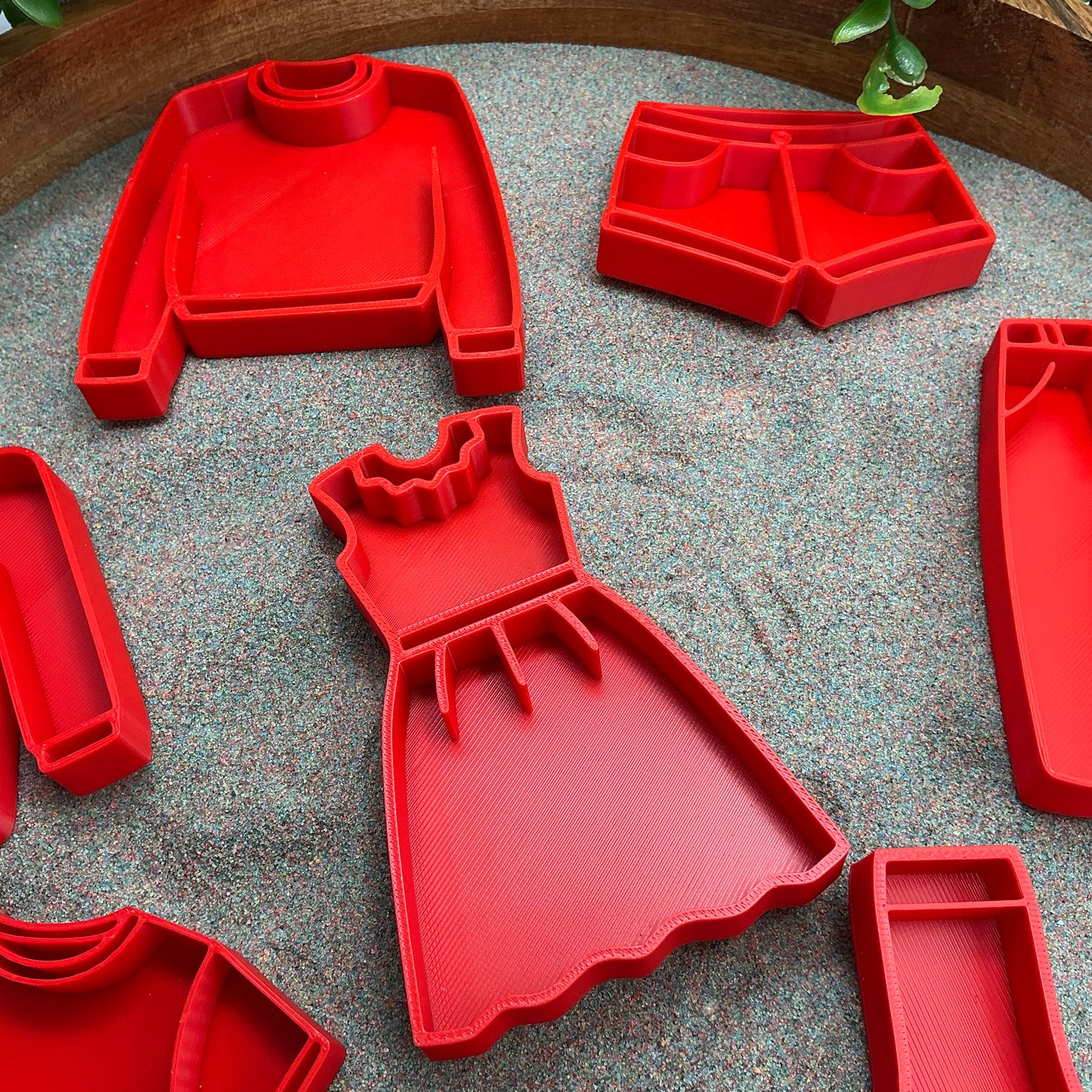 Clothes Sensory Filling Trays 8 Piece Set - colour option