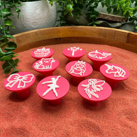 Play dough stamps 9 piece set Fairy Cat Ballerina princess theme stamps