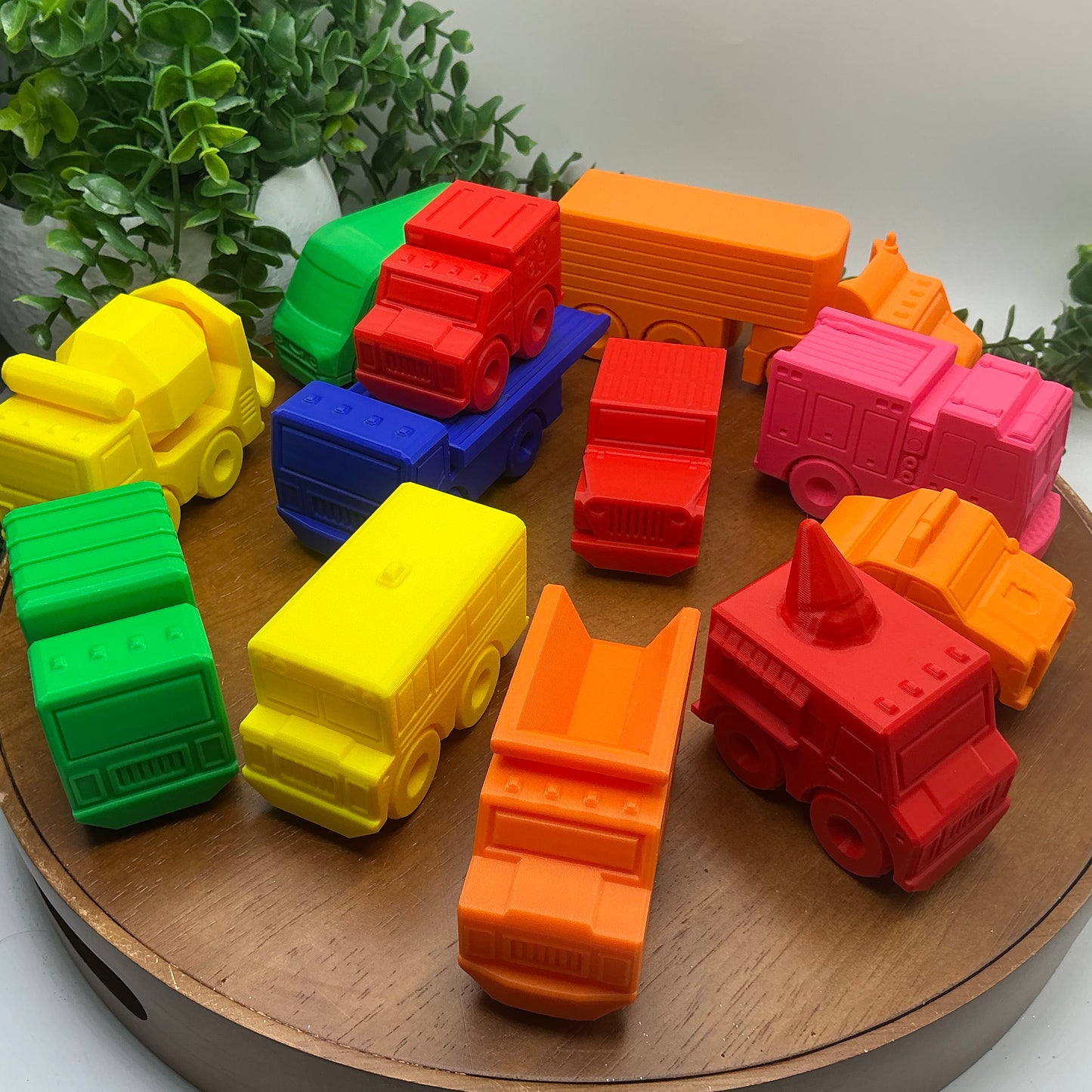 12 piece Toy Vehicle Set including Police Car, Ice Cream Van,school bus