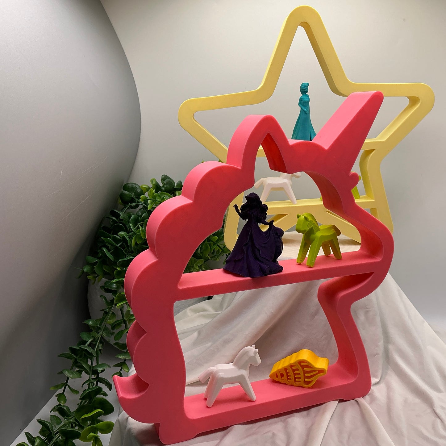 Set of two table top mini shelves Star & Unicorn bedroom decoration