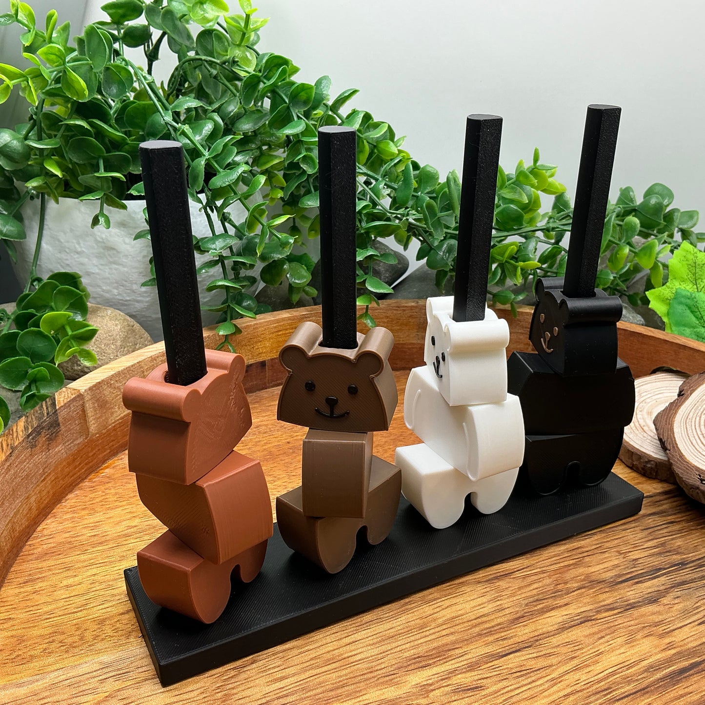 3D-printed bear-shaped pegs and threading board sensory toy for fine motor play - view 8 of 10