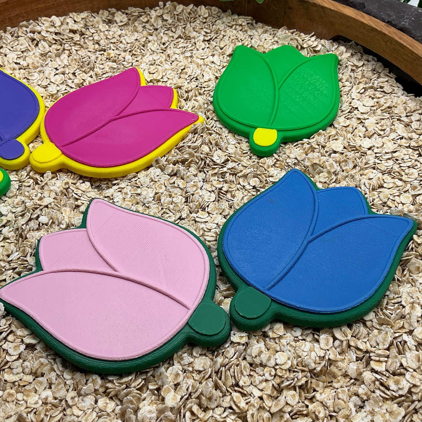 Flower cookies 6 piece set kitchen role play pretend food play