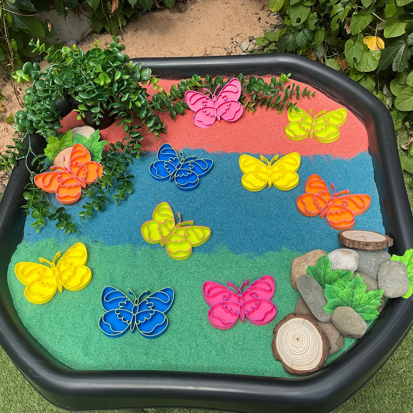 Butterfly fill shapes 5 piece set tuff tray sensory play
