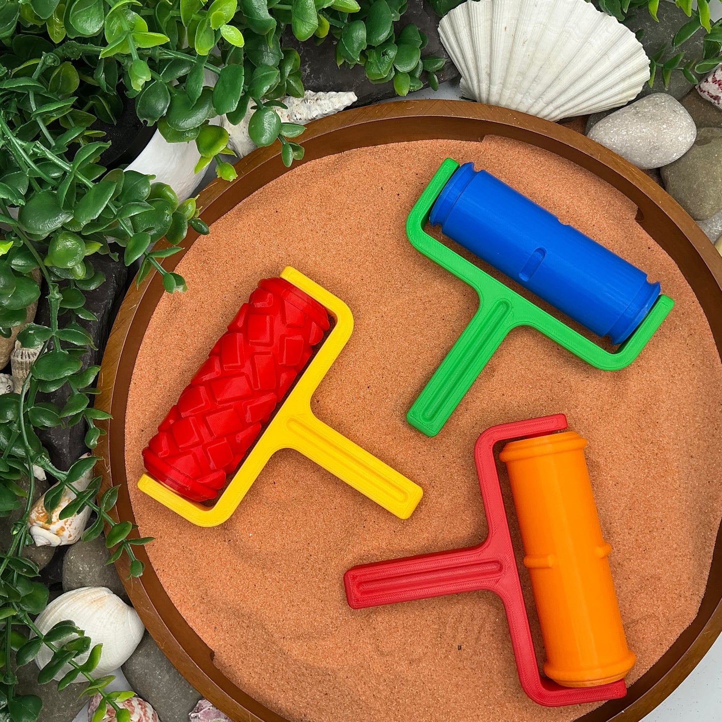Road Pattern Roller 3 piece Set Sand Roller