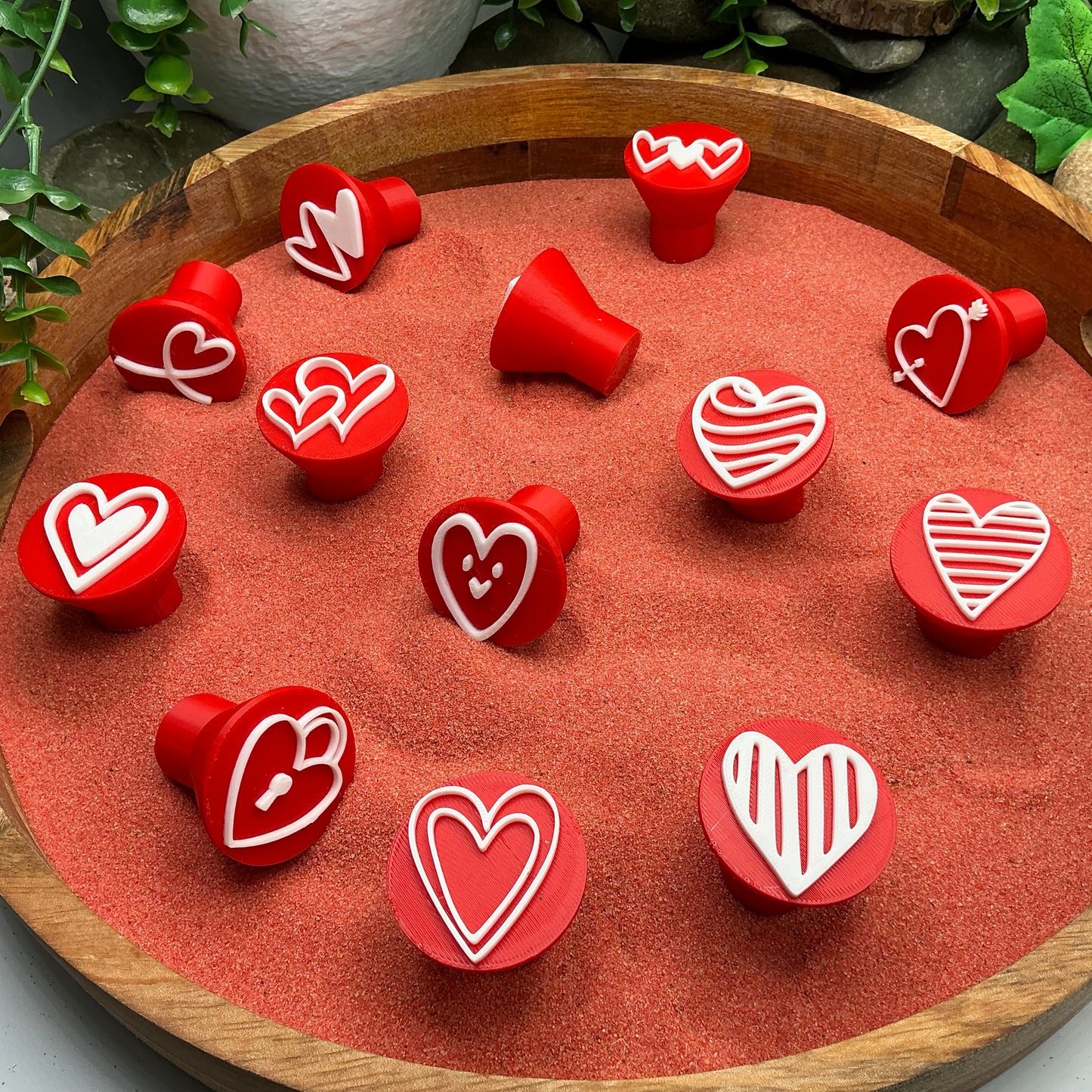 Heart shape stamps 13 piece set play dough stamps