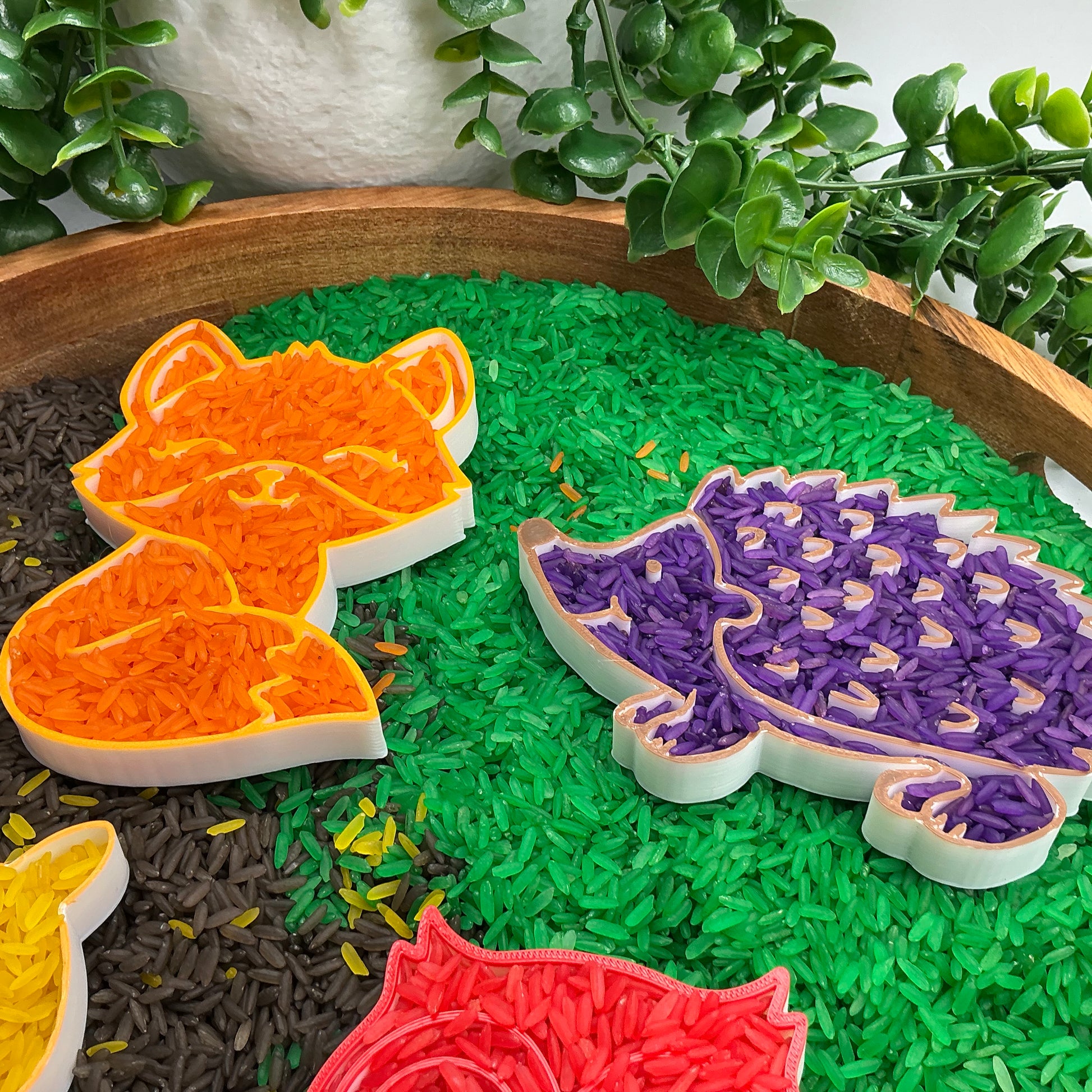 3D-printed autumn animals sensory filling tray - fox, hedgehog, squirrel and owl - view 8 of 9