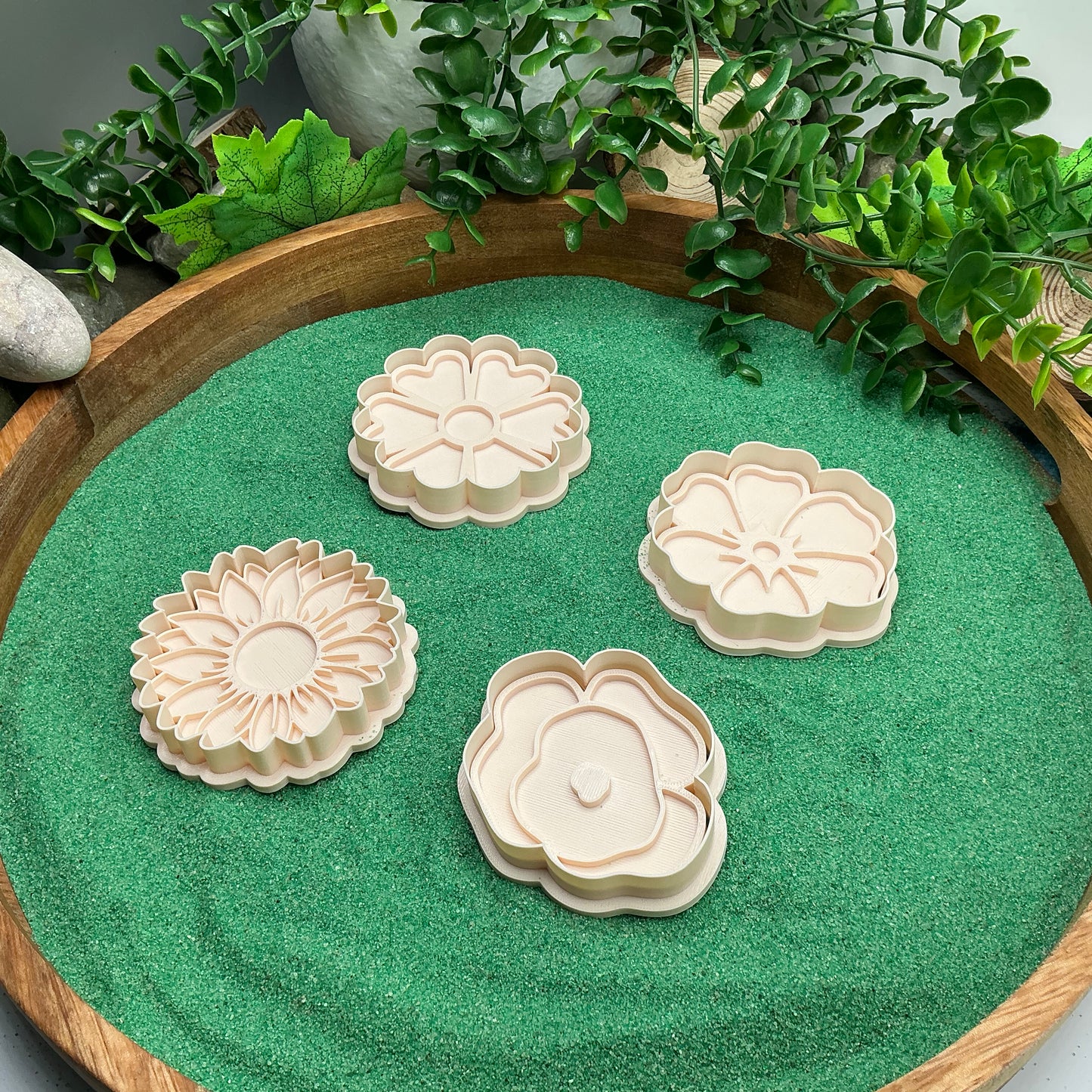 3D-printed flower garden play dough cookie cutter set - 4 piece mini meadow starter set - view 1 of 11