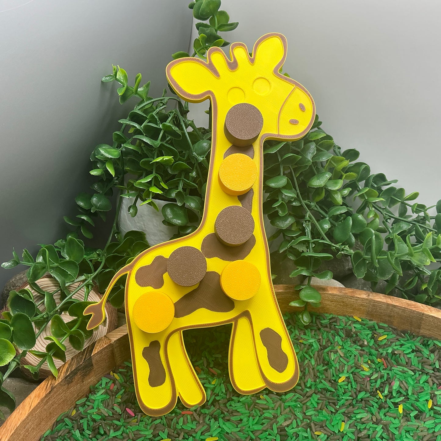 3D-printed animal thread peg board sensory set with screw-on nuts - 6 piece safari set including zebra, panda, lion, crocodile, giraffe and snake - view 15 of 25