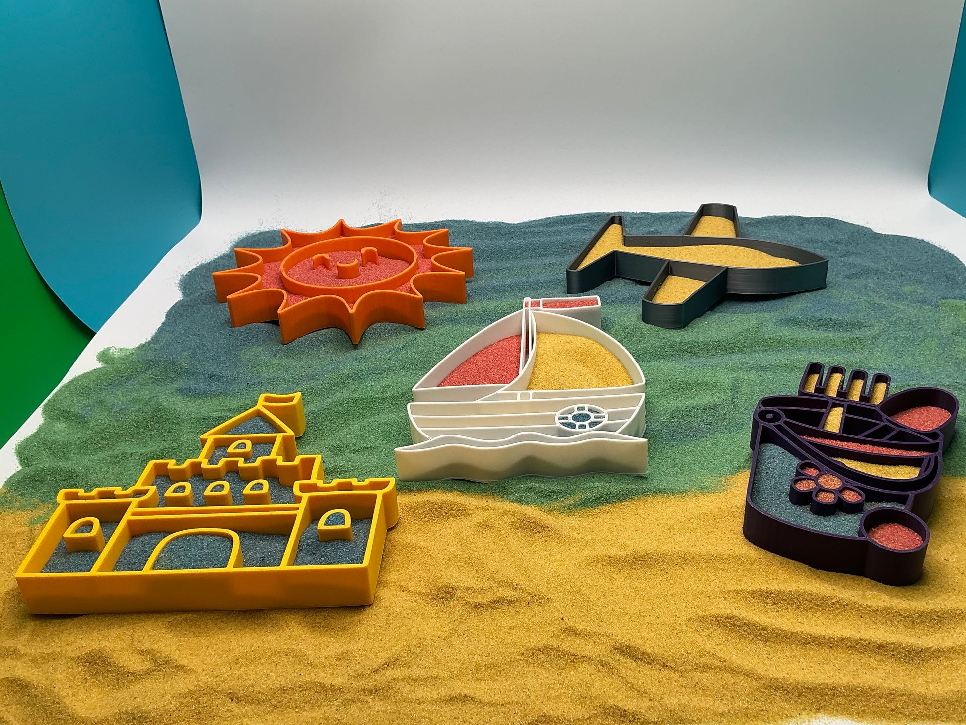 Summer Holiday Sensory Filling Trays Airplane, Boat, Sandcastle or Bucket Eco-Fr - View 12