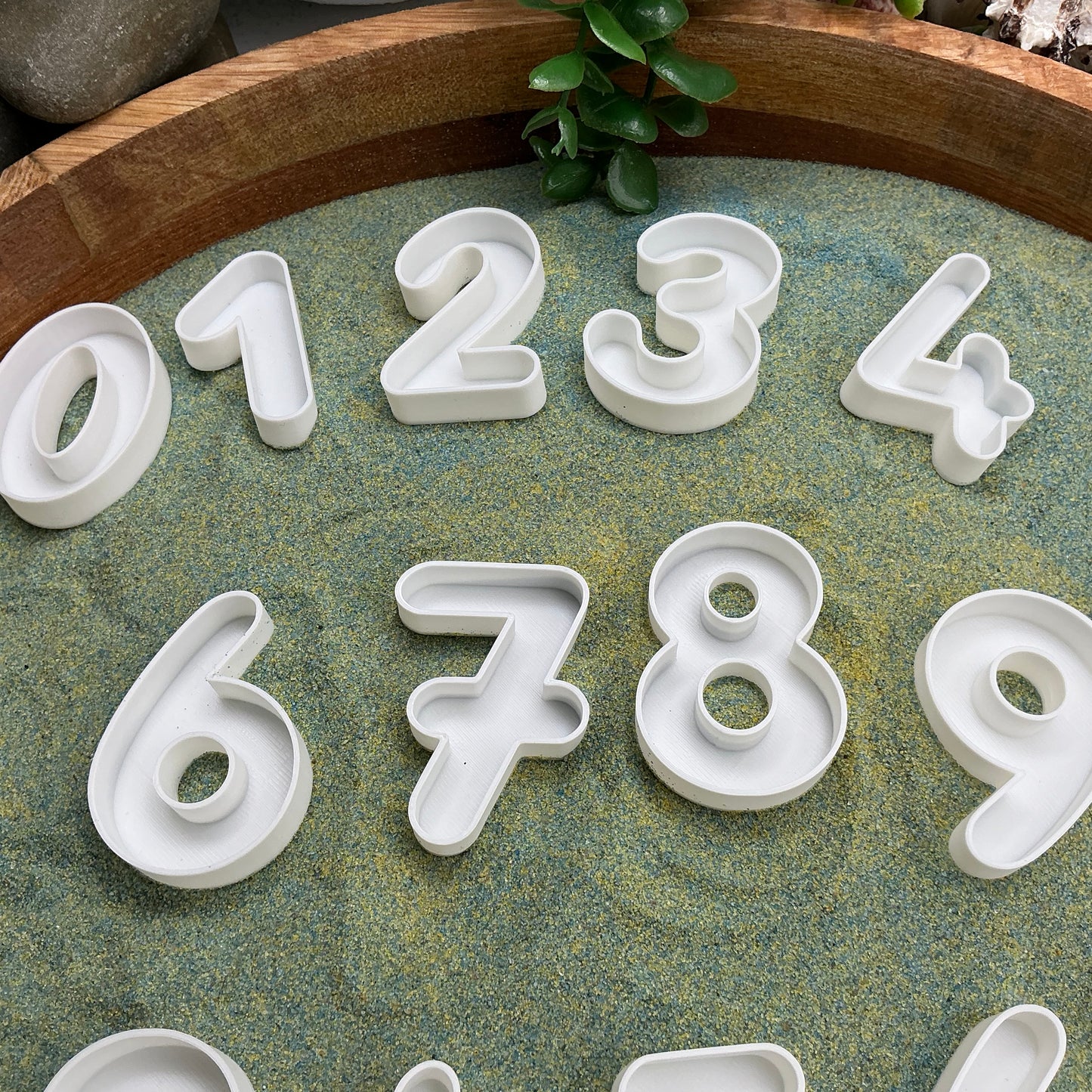 3D-printed small numbers sensory play set, 20 pieces for sand and rice tuff trays - view 8 of 9