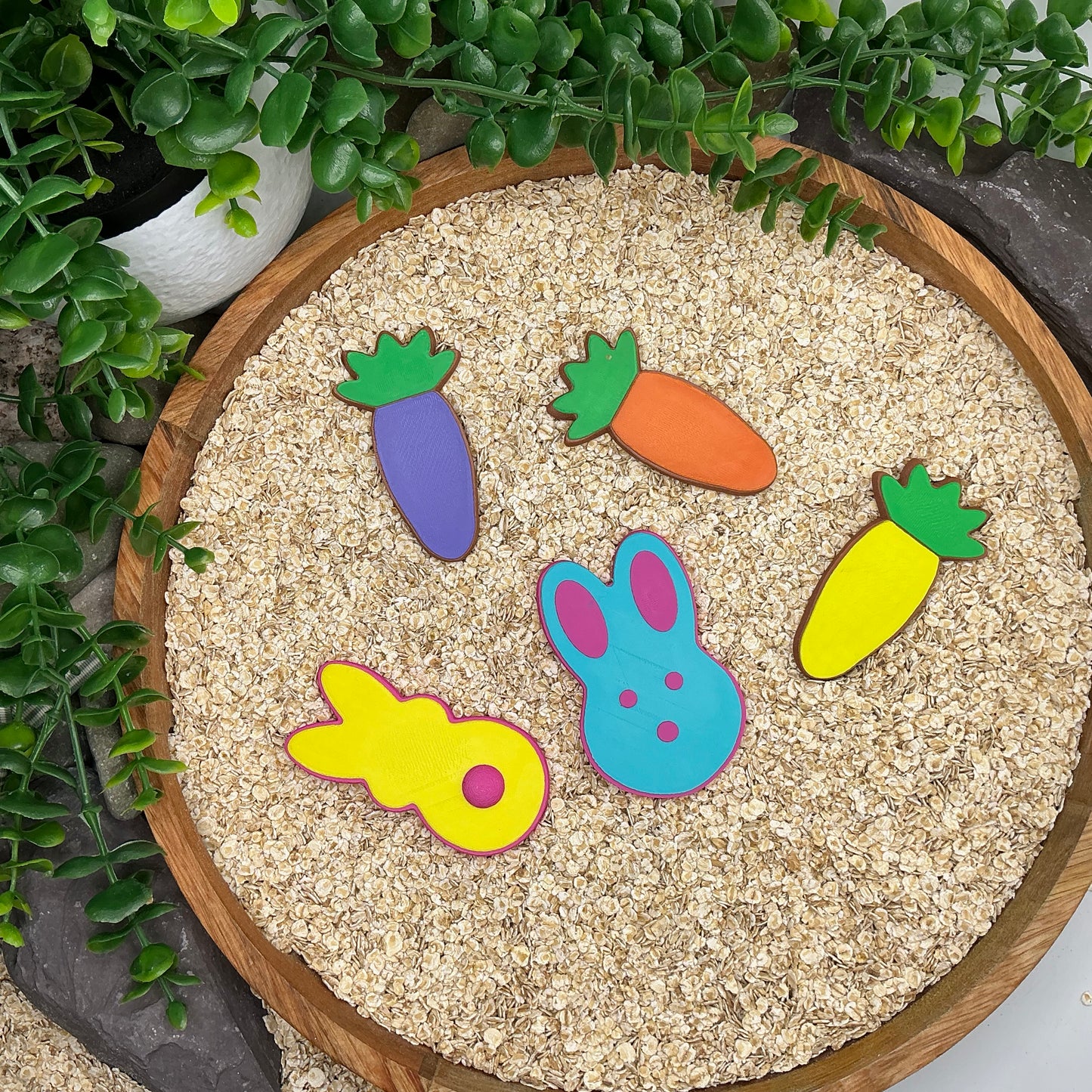 pretend food play kitchen role  play 5 piece set rabbit & carrots cookies