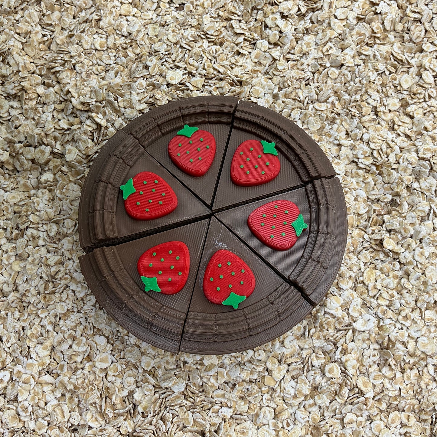 6 wedge slices cake role play pretend food play small cake