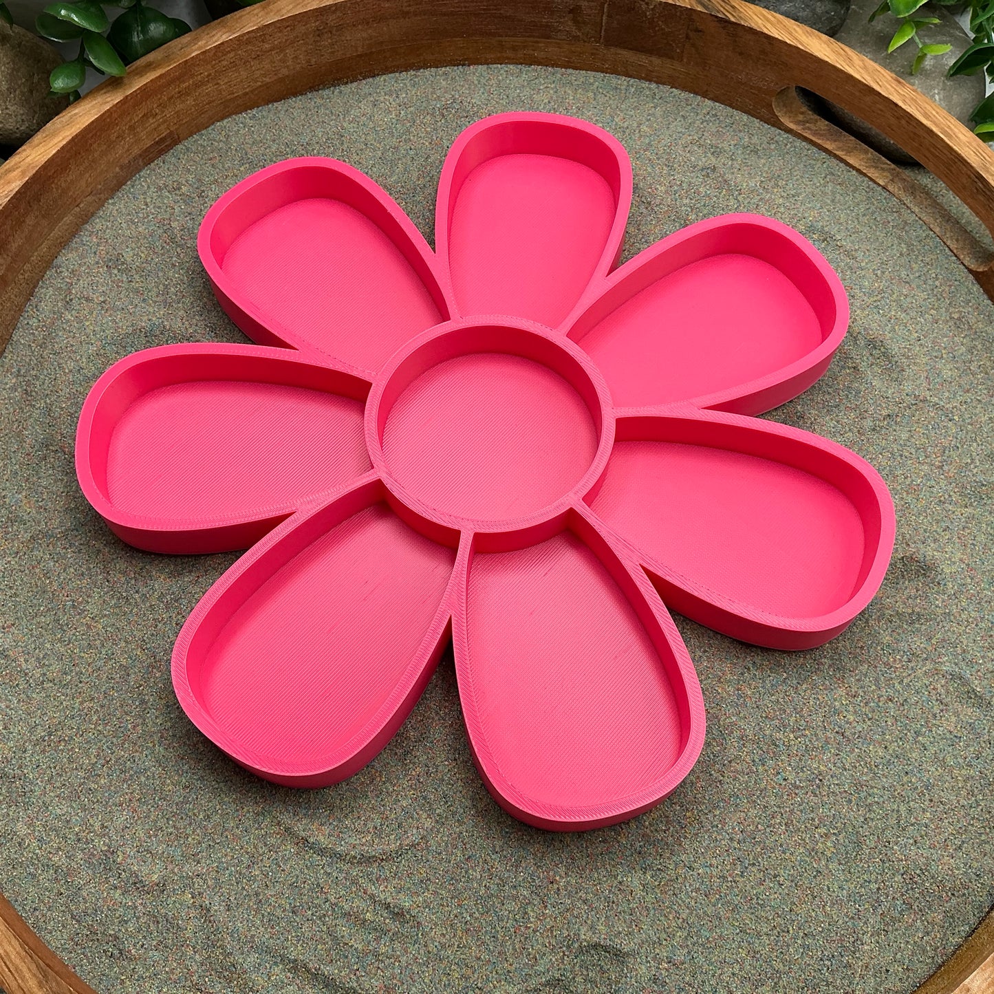 Large 3D-printed flower sensory filling tray with petal-compartment design for sand and rice tuff trays - view 2 of 6