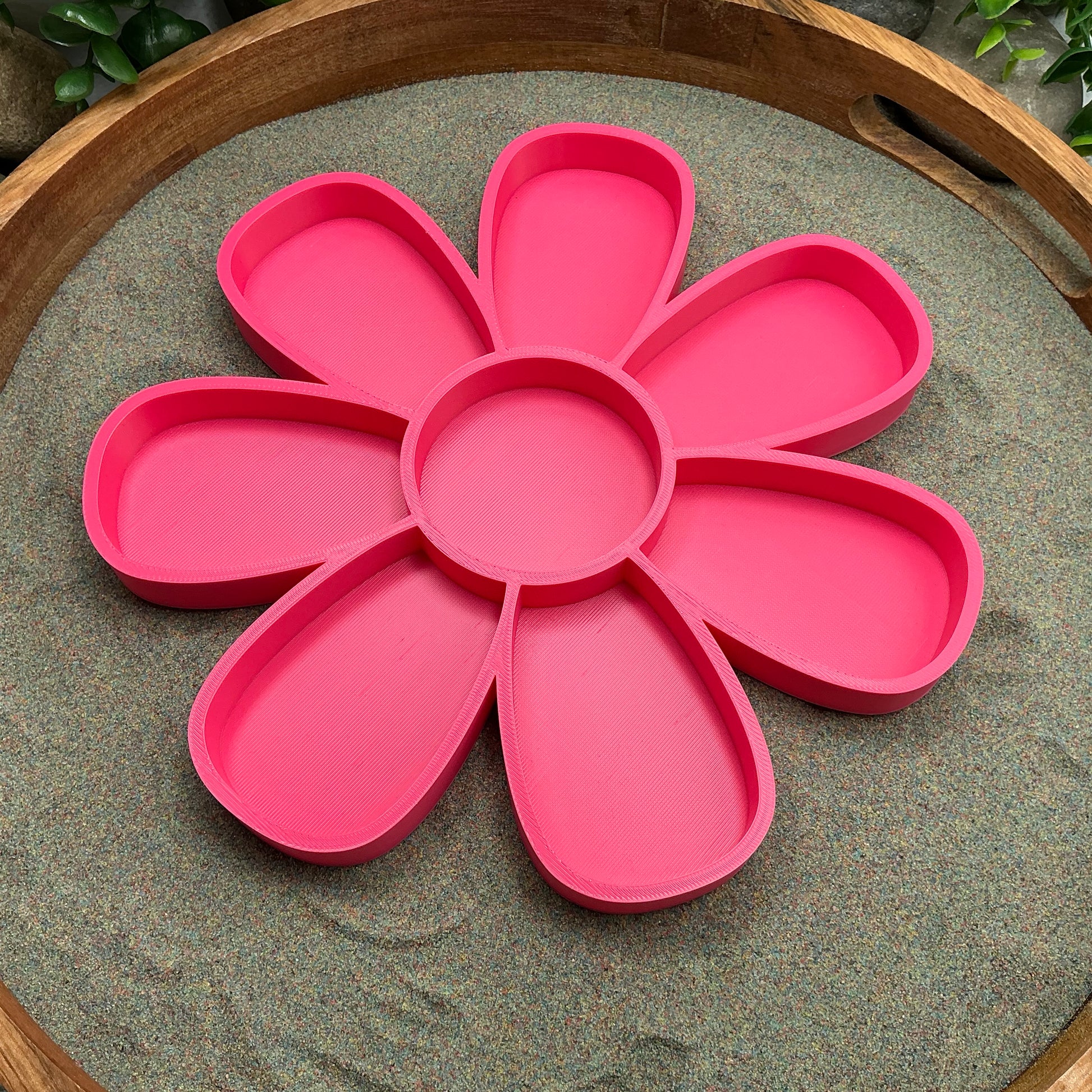 Large 3D-printed flower sensory filling tray with petal-compartment design for sand and rice tuff trays - view 2 of 6