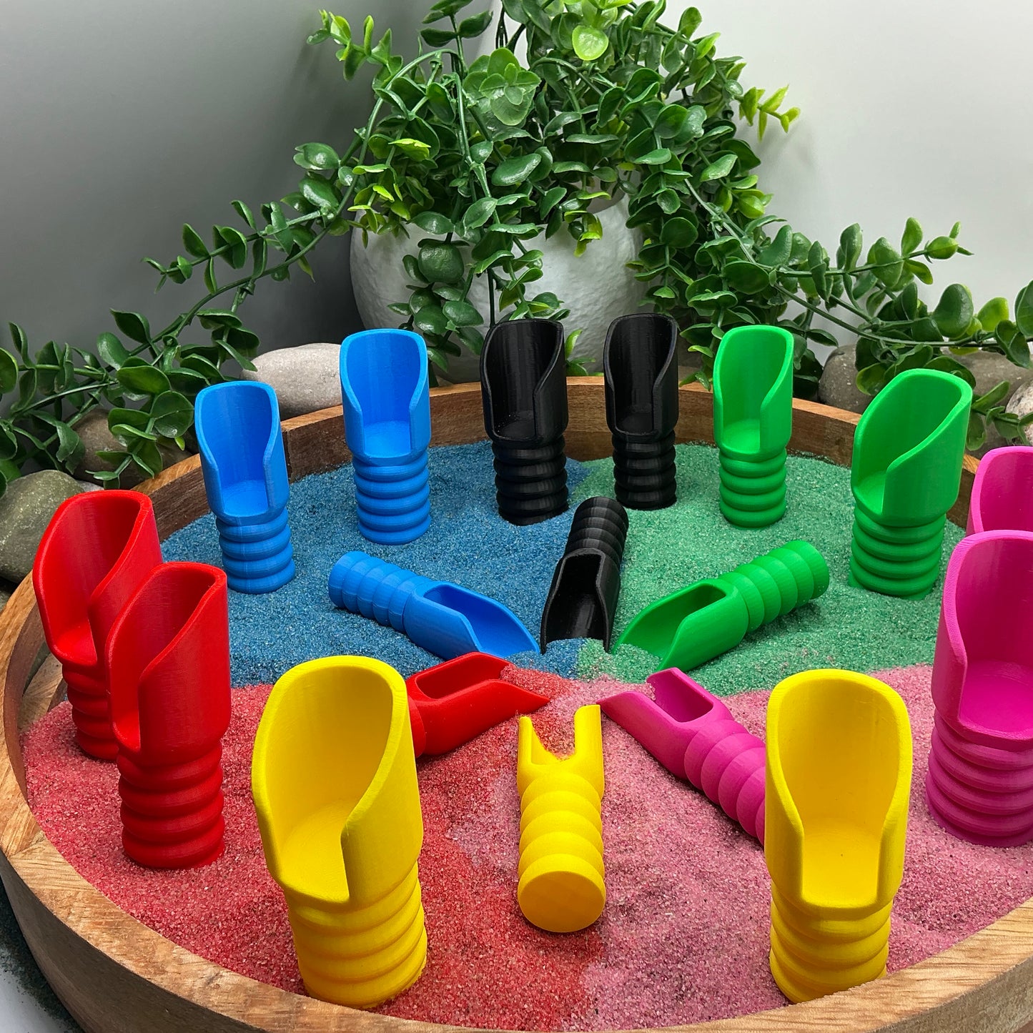 3D-printed children's sand play scoop set - 3 piece with small, medium and large scoops, choose from six colours - view 7 of 8