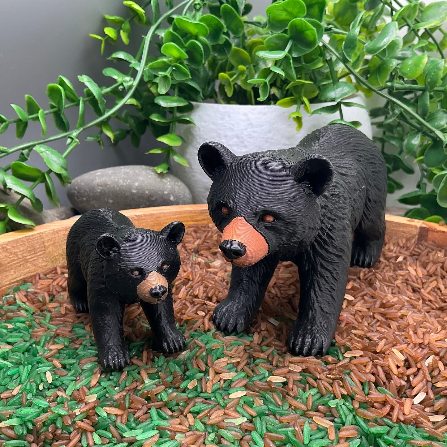 3D Printed Black Bear & three Cubs pretend Role play