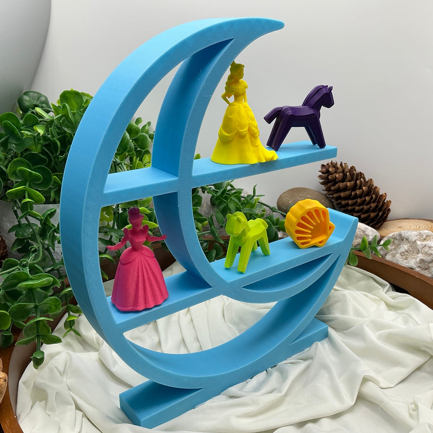 Set of two table top mini shelves Moon & Star glow in the dark